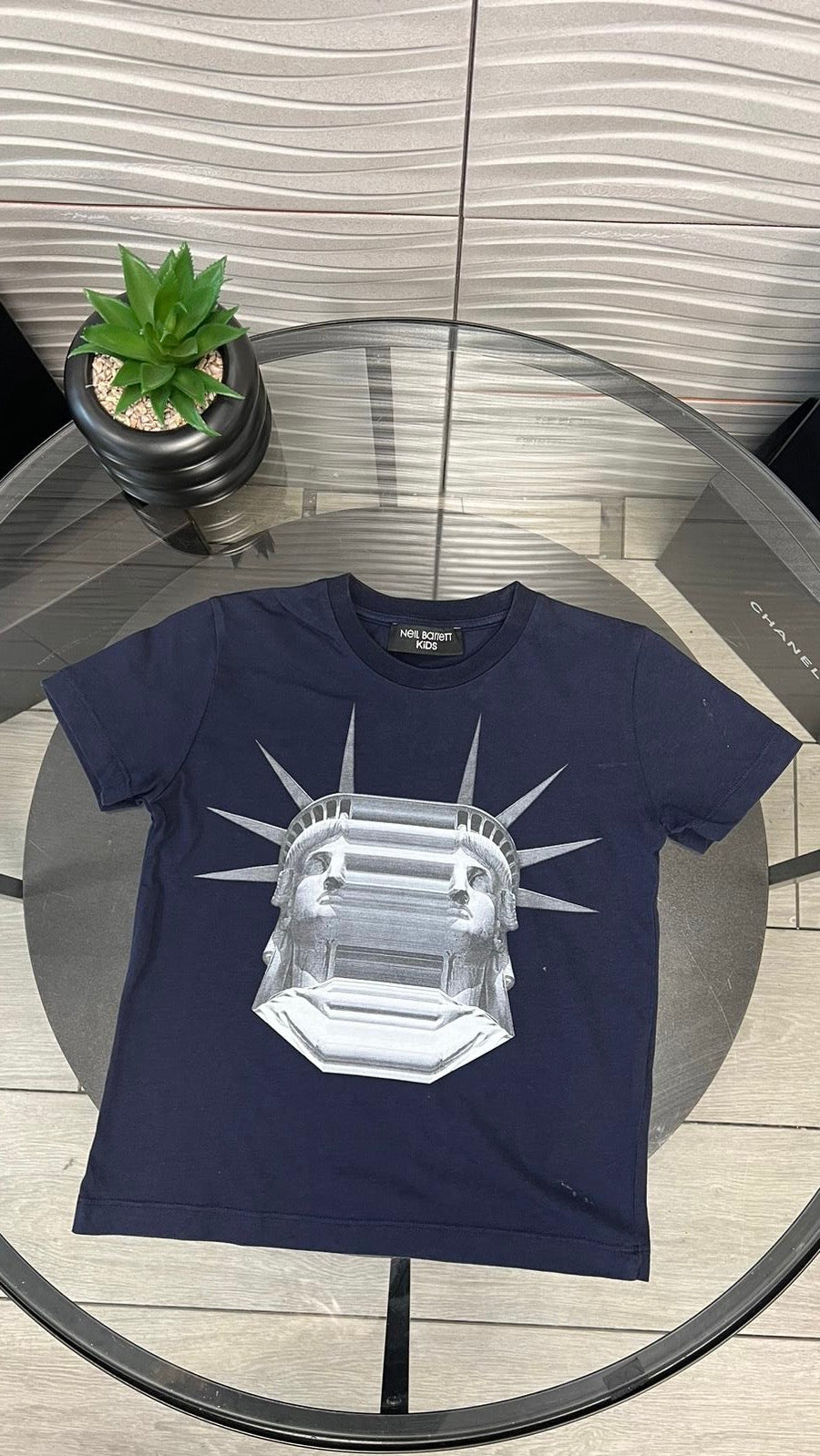 Kids Neil Barrett statue of liberty navy t-shirt - Age 4
