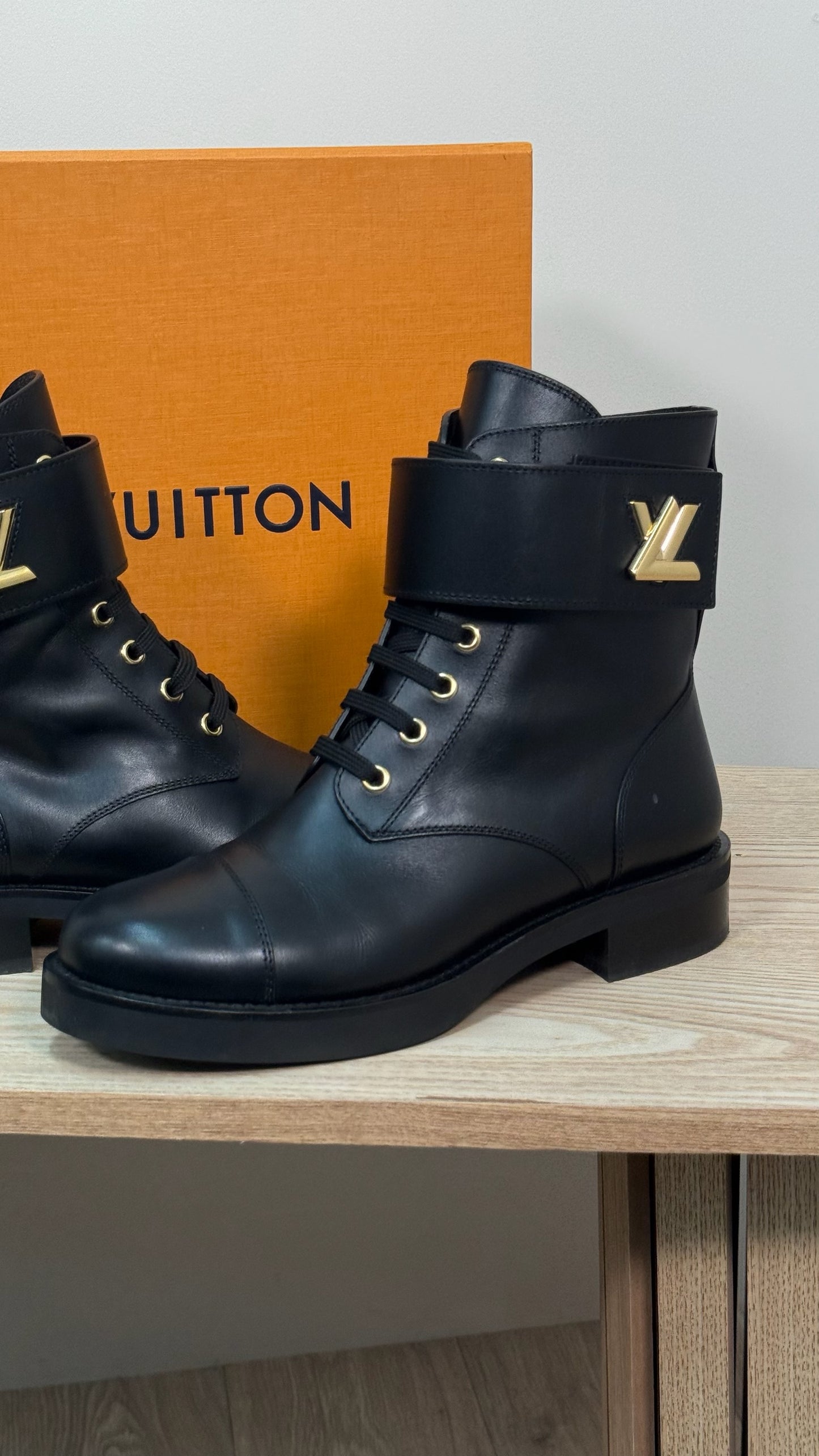 Louis Vuitton Black Wonderland Flat Ranger Boot-UK5