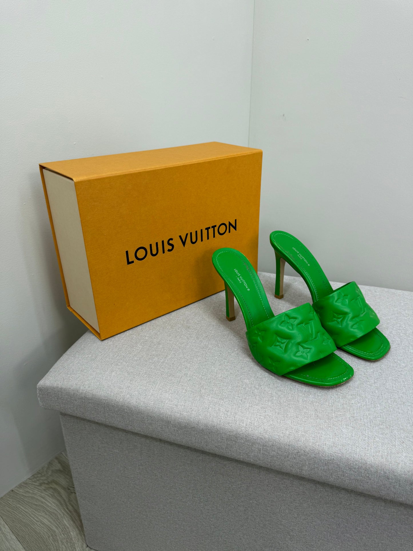 Louis Vuitton Green Revival Monogram Heels -UK 6