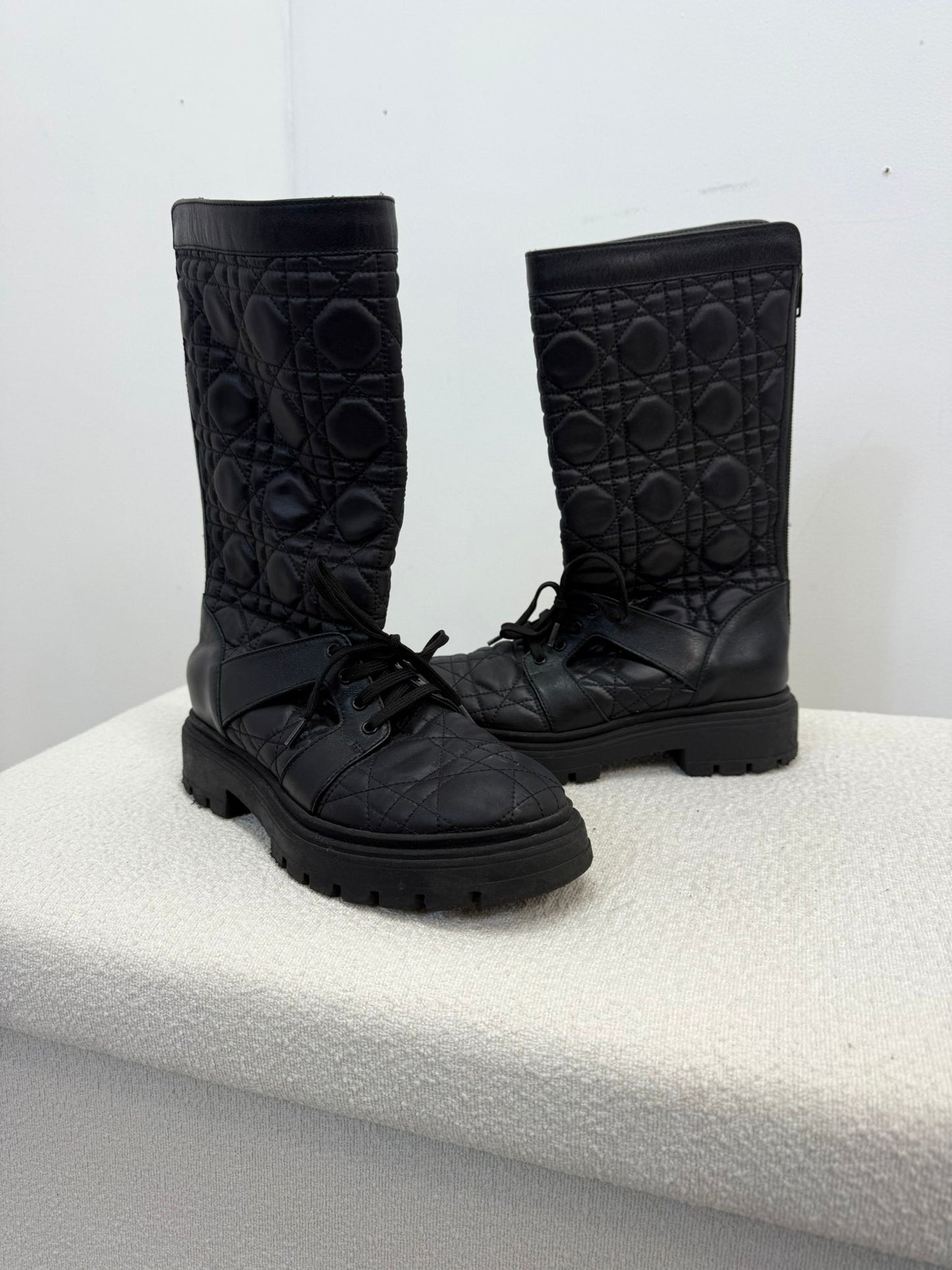 Kids Dior Black Cannage Technical Fabric Boots- Eu 33/ UK 1