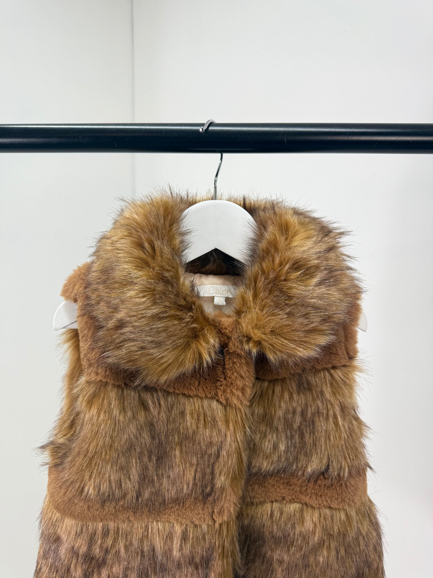 Kids Chloe Faux Furr Brown Gillet - Age 5