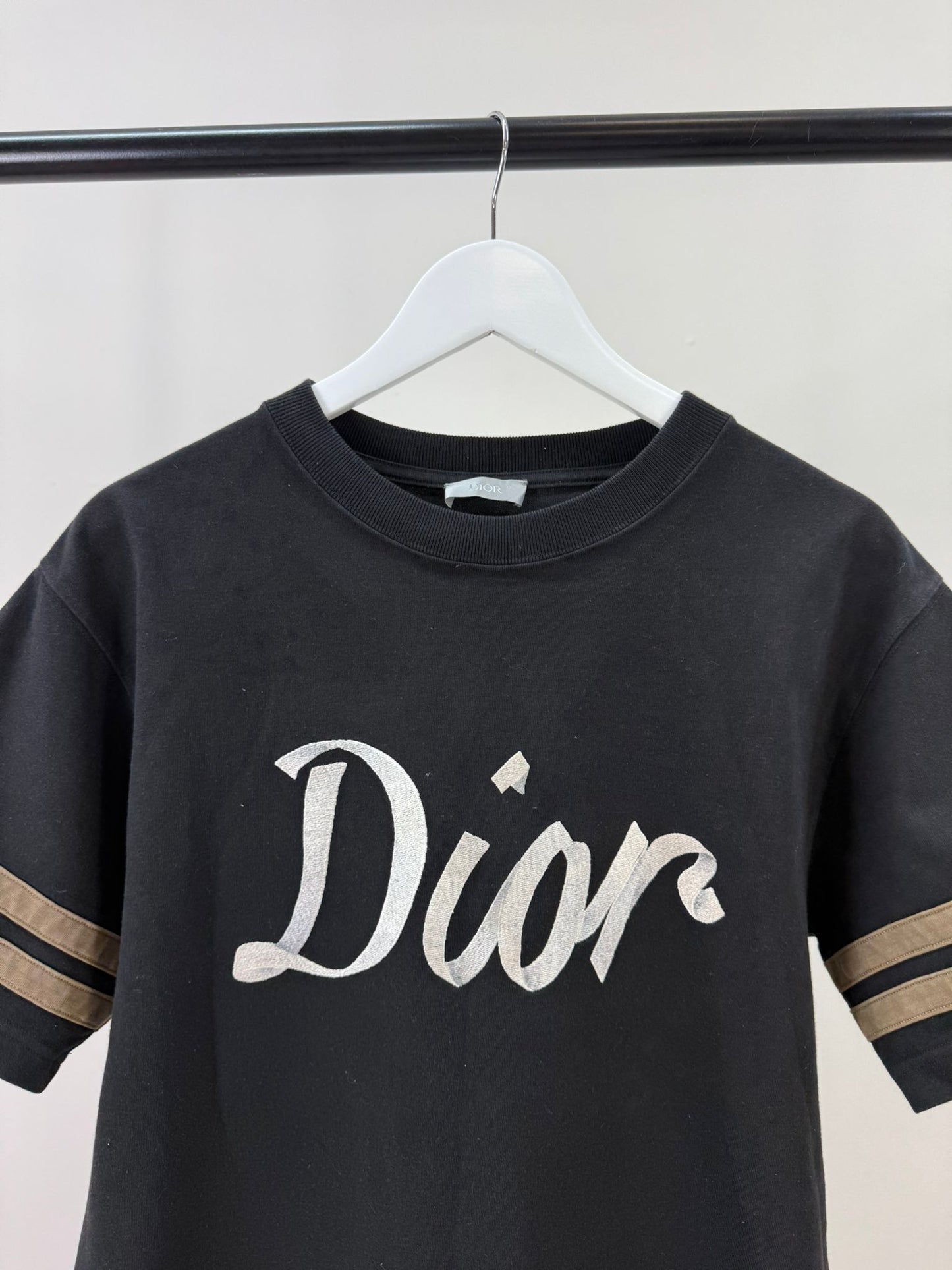 Dior Black Ribbon Logo T-Shirt-Small