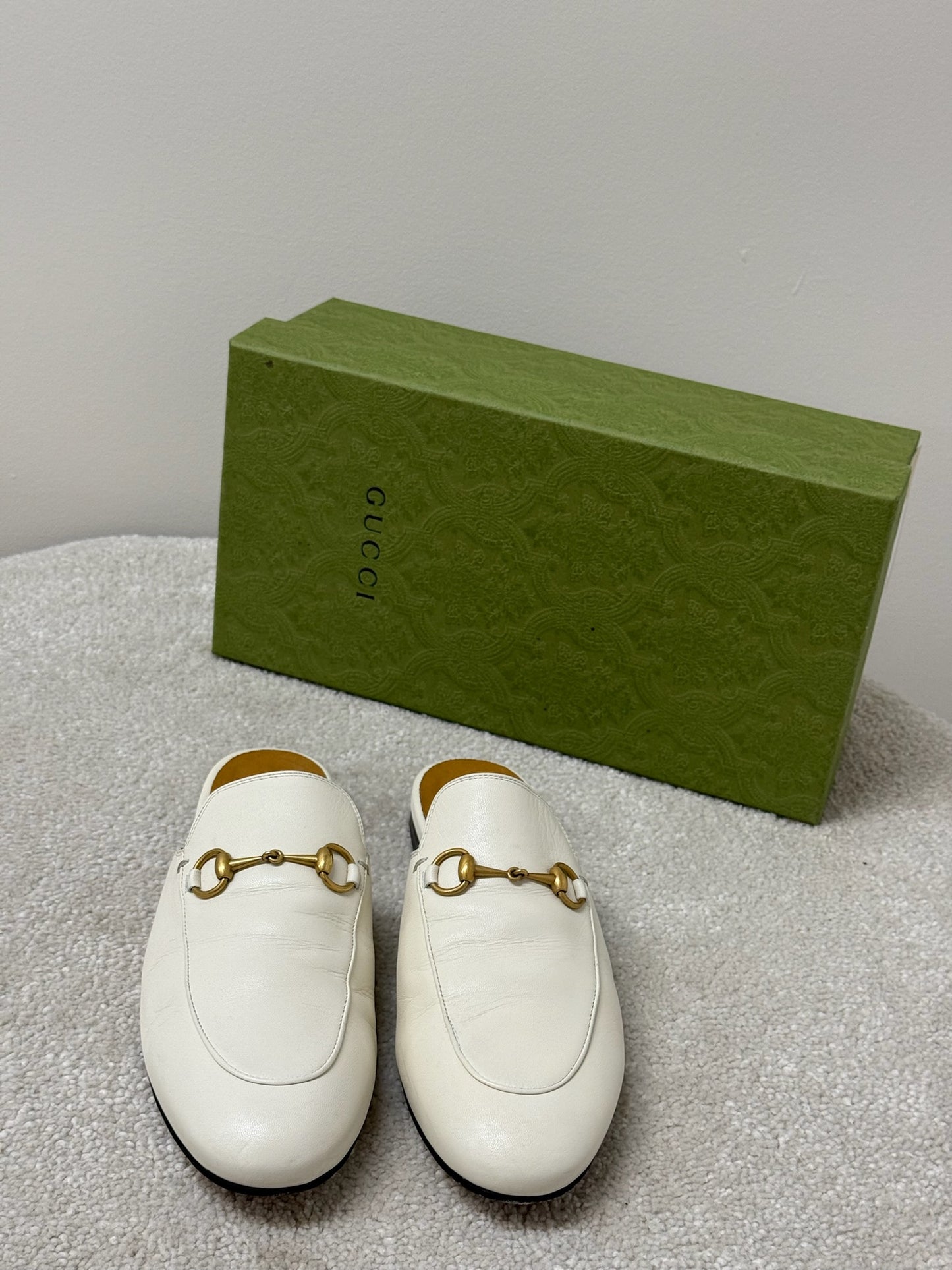 Gucci Cream Princetown Slider -UK 5.5