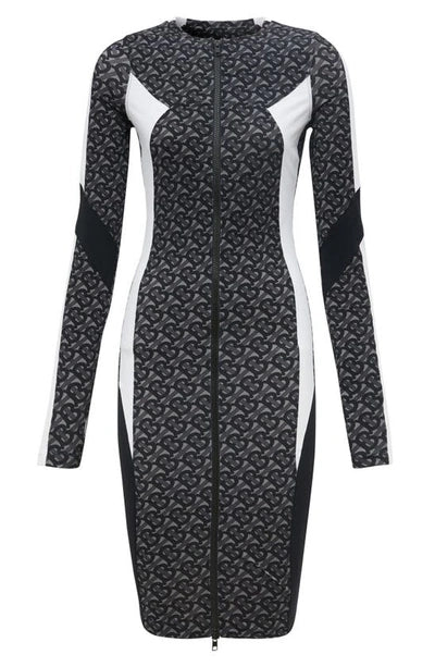 Burberry Burberry Zip Adaline Monogram Logo Dress- XS