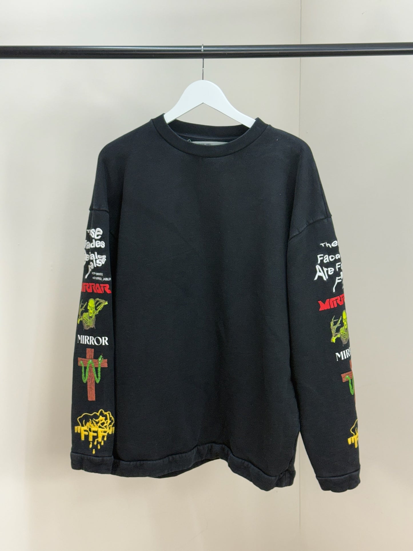 Off-White Black 'Mirror' Logo Jumper - XS oversize