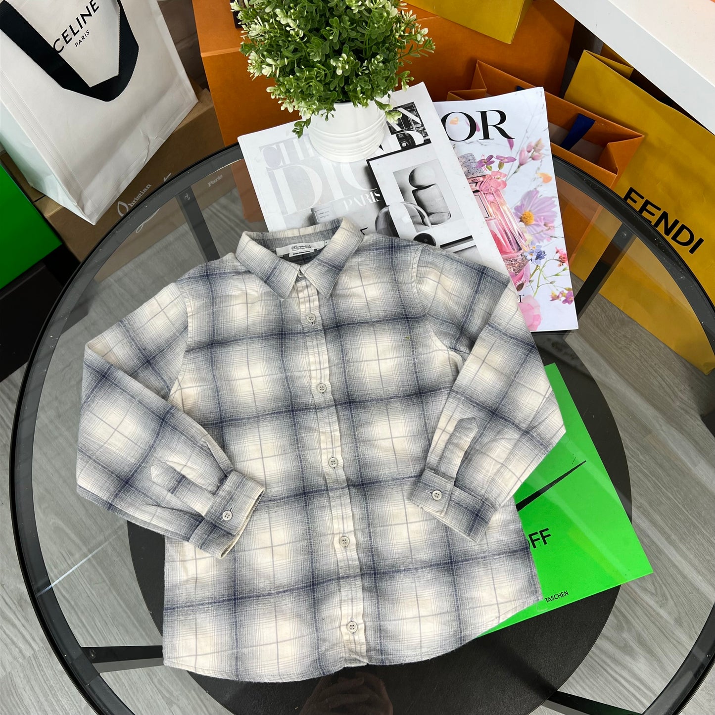 Kids Bonpoint Blue Check Shirt (Age 4)