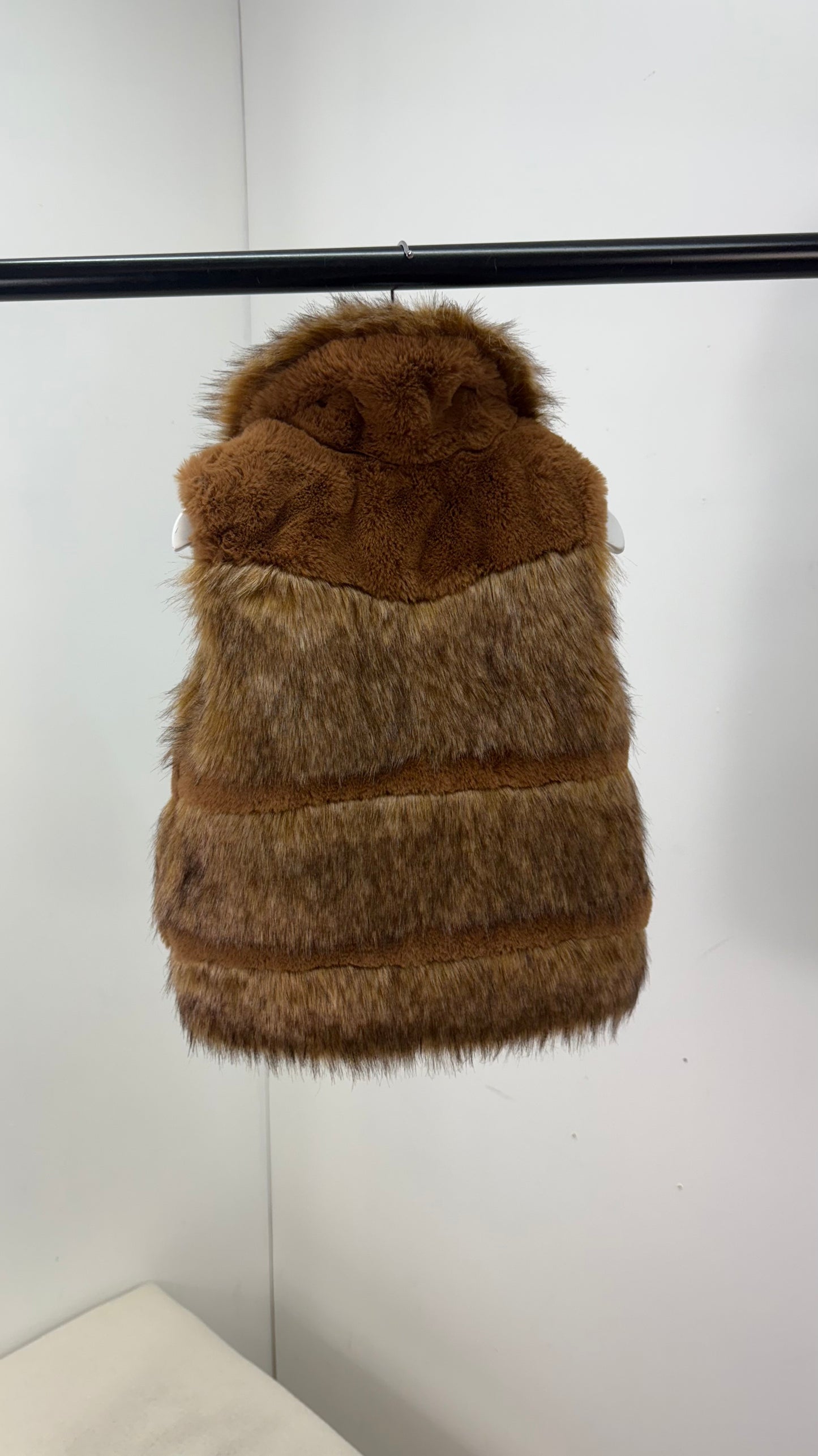 Kids Chloe Faux Furr Brown Gillet - Age 5