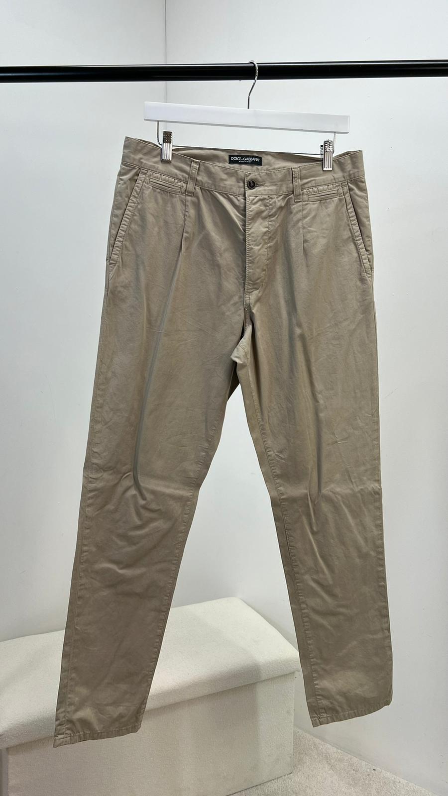 Dolce & Gabanna Beige Straight Leg Chino Trousers DRC(46/S-M)