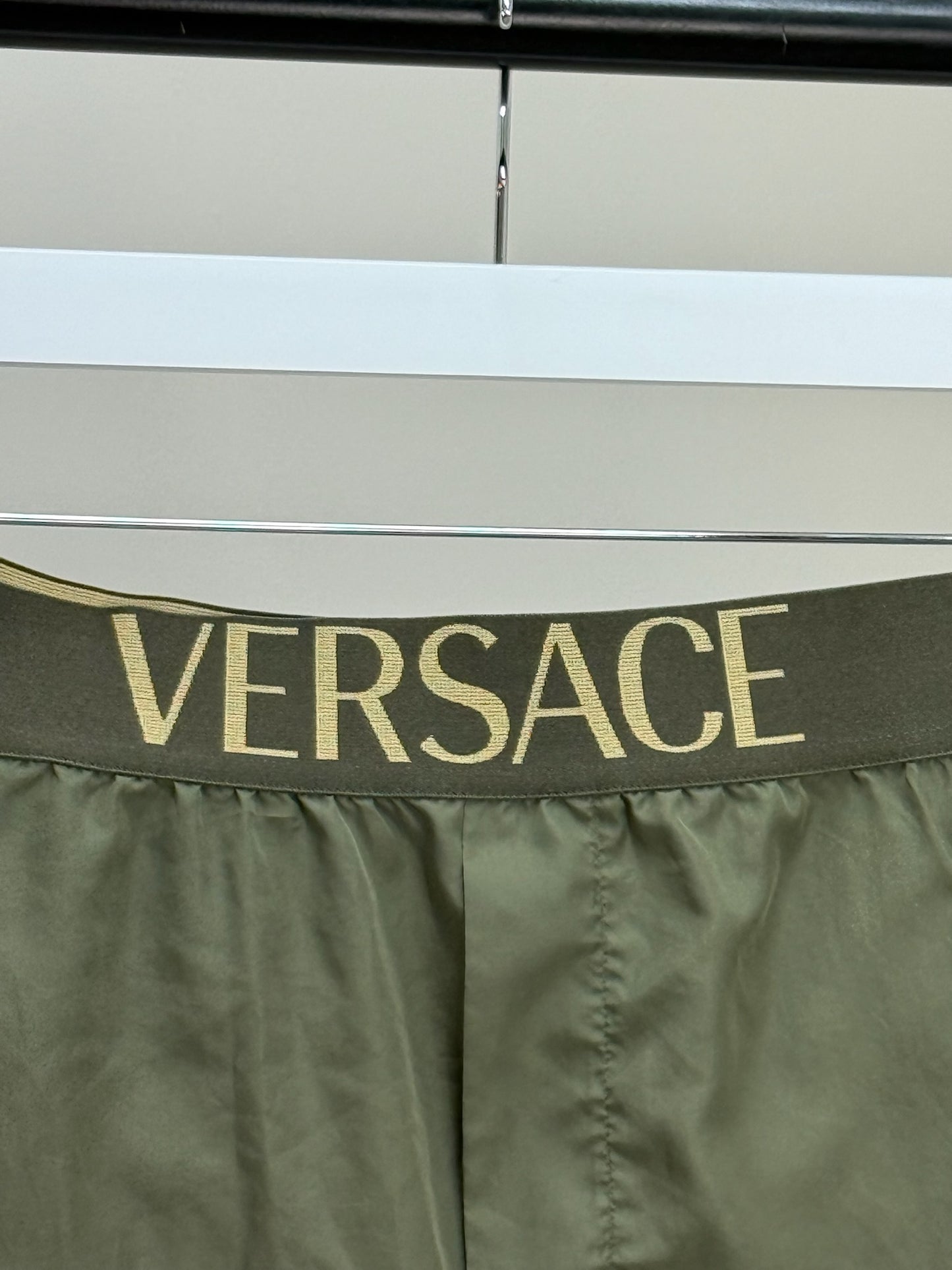 Versace Green Band Logo Swimshorts - 7