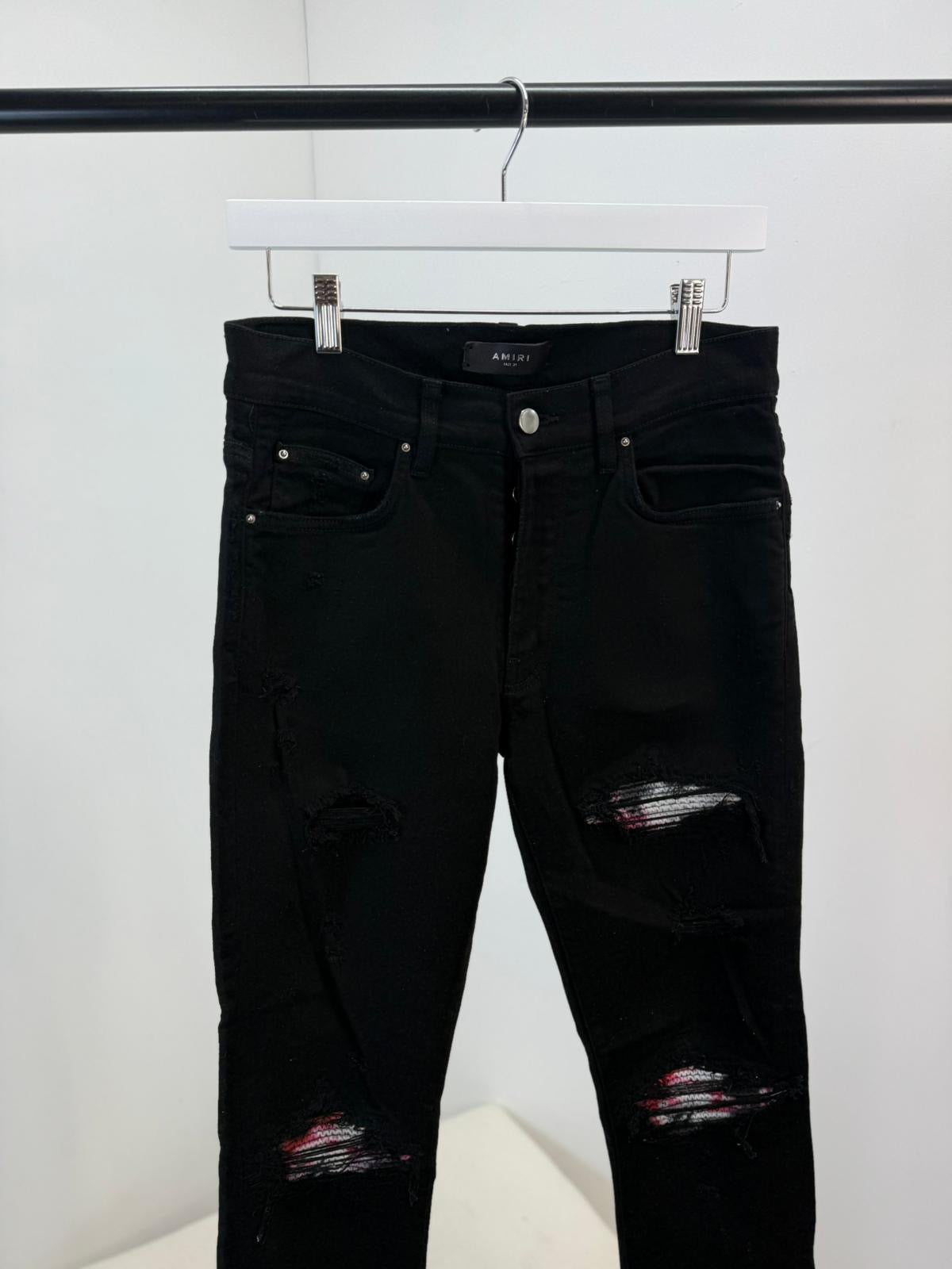 Amiri Black Pink MX1 Ripped Jeans -30