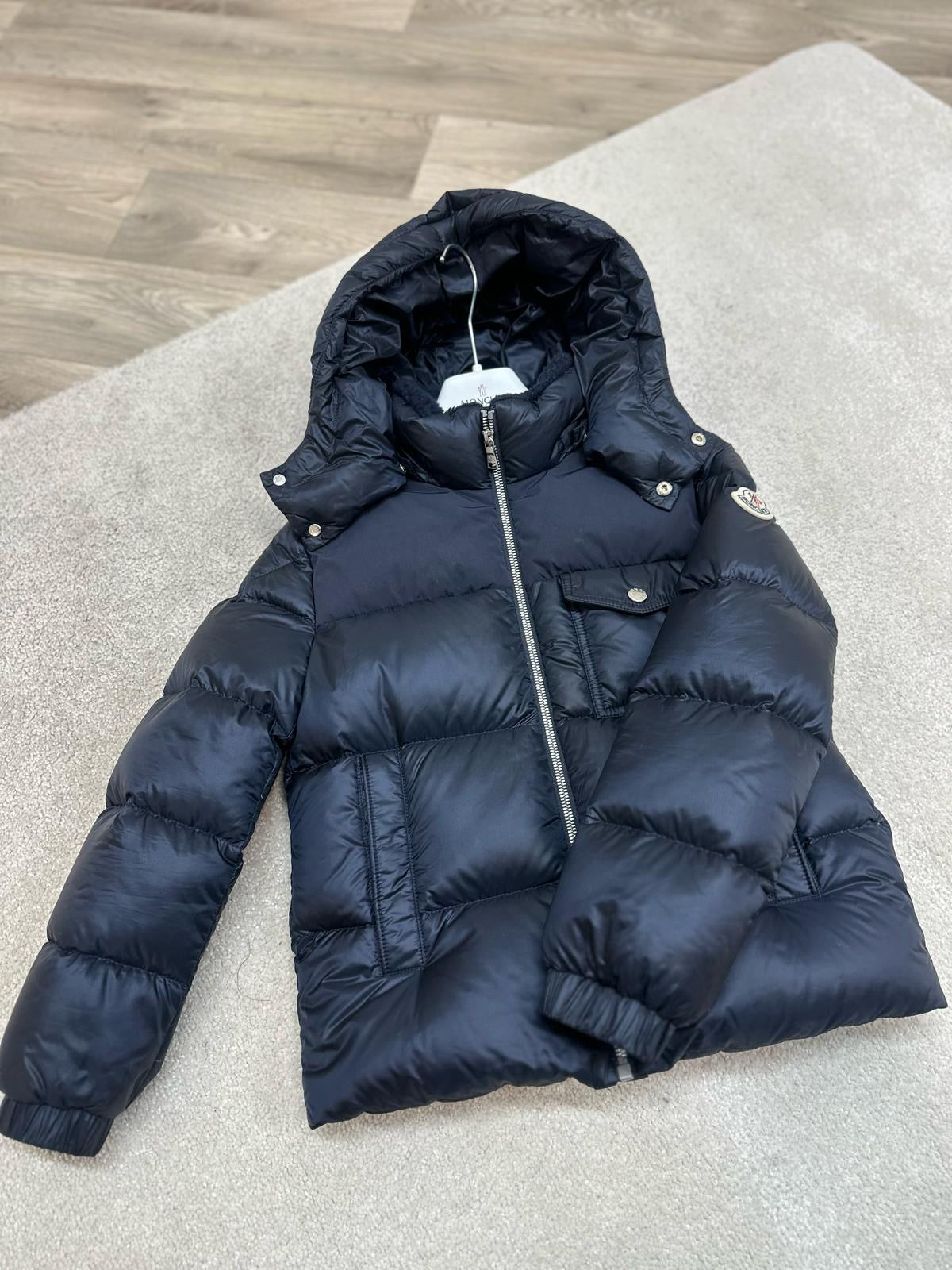 Kids Moncler Navy Padded Hooded Jacket - Age 10