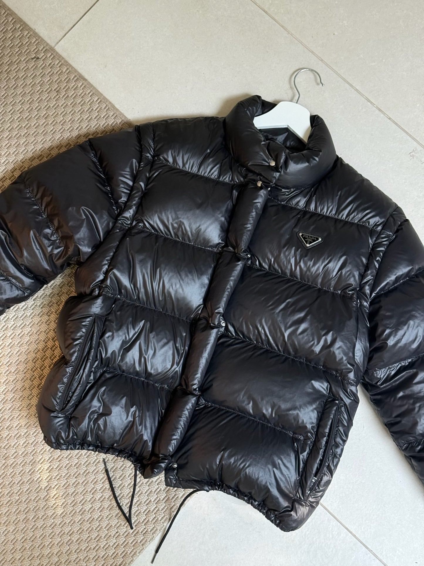 Prada Black Nylon Puffer Jacket-Small , Label 38