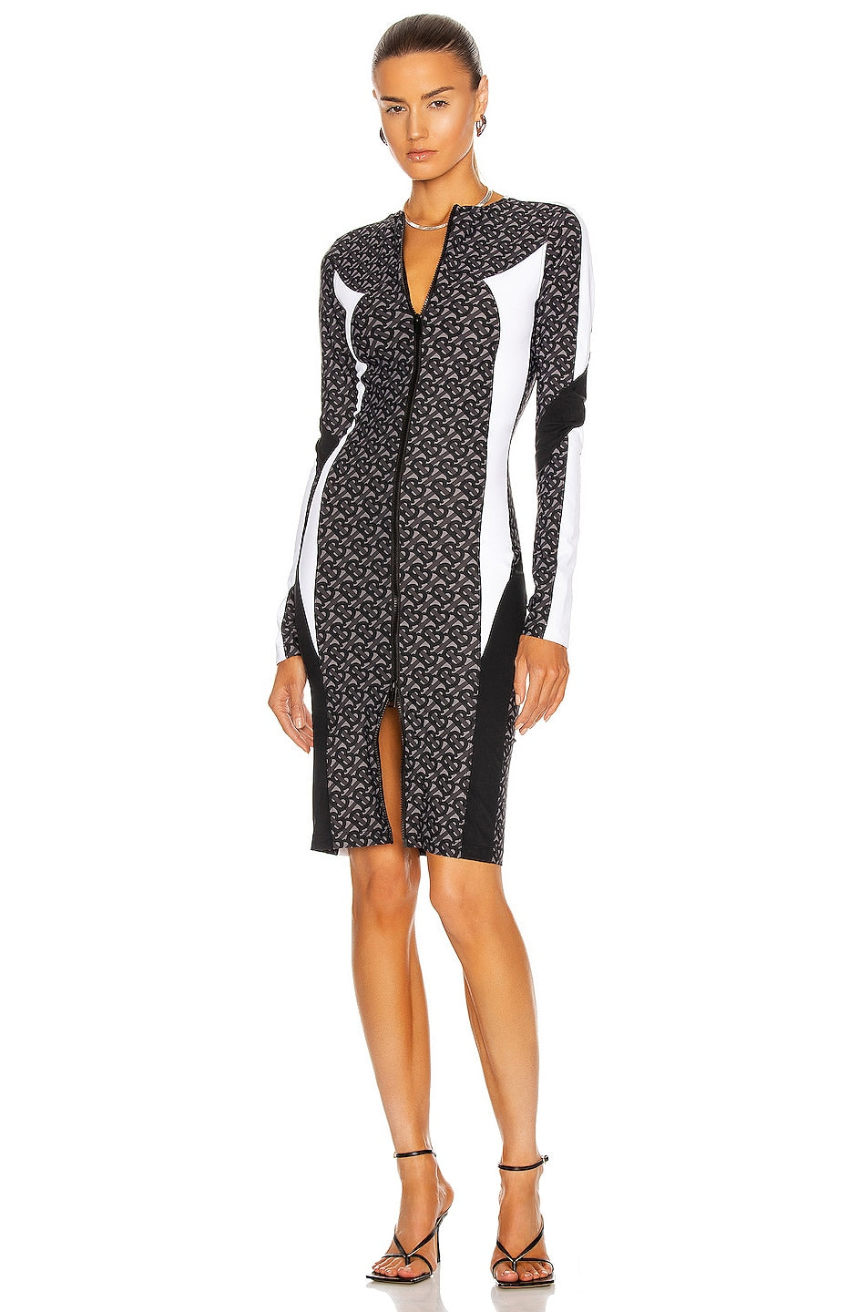 Burberry Burberry Zip Adaline Monogram Logo Dress- XS