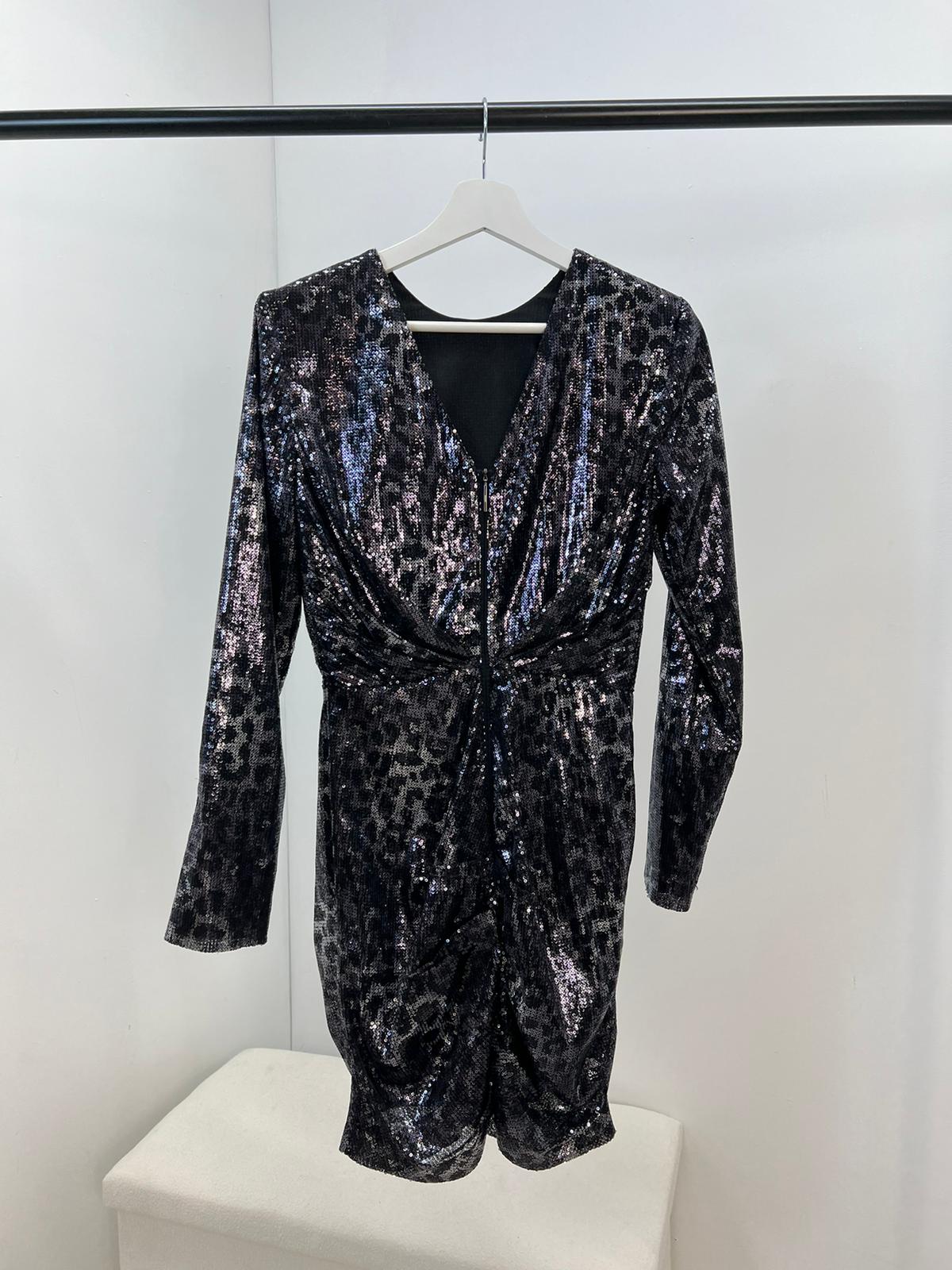 MSGM Multi Leopard Sequin Dress - Small