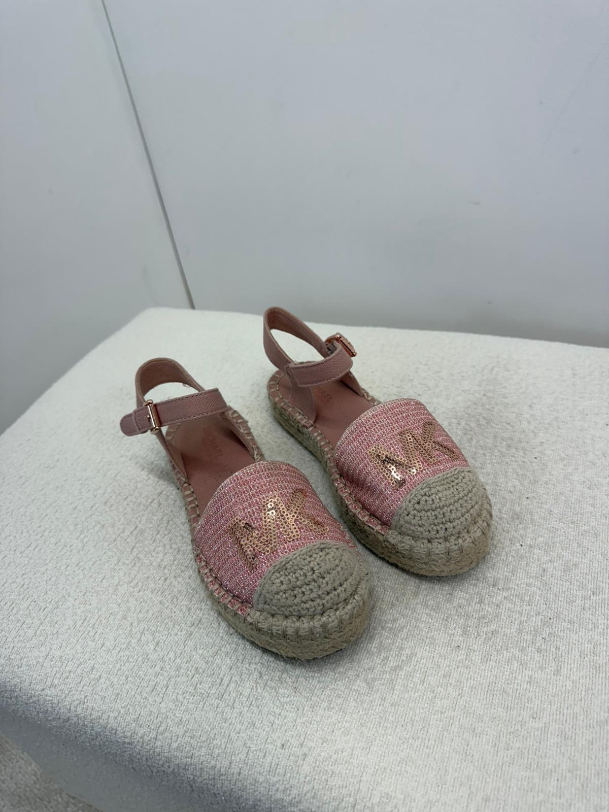 Kids Michael Kors Pink Espadrille Sandals- 11.5