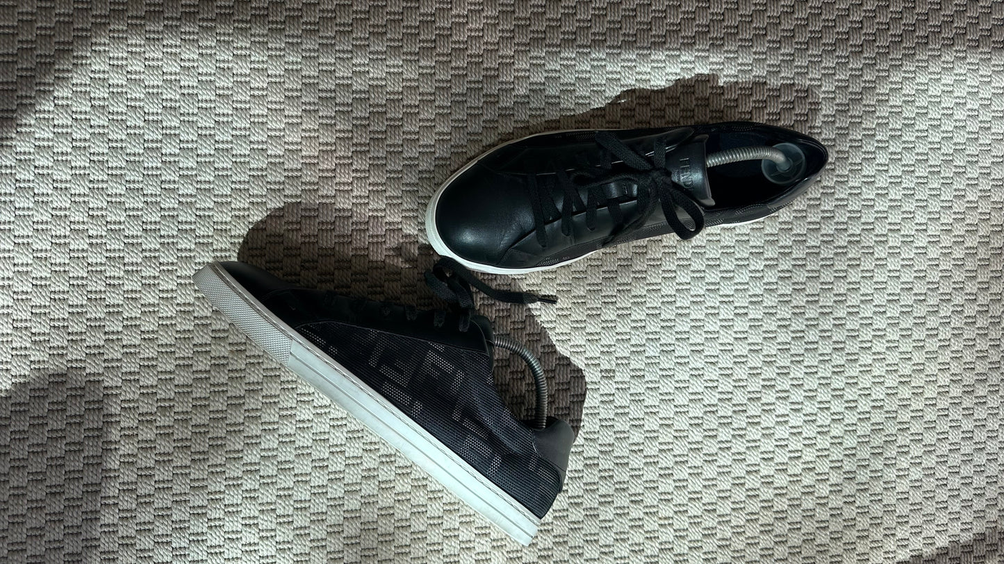 Fendi Black FF Insert Trainers – UK 8