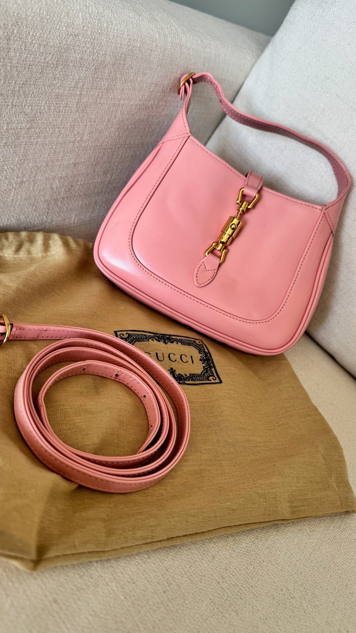 Gucci Jackie 1962 Pink Leather Handbag