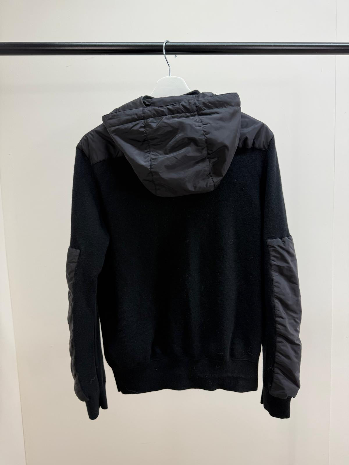 Prada Black Re-Nylon Fleece Hooded Jacket -50/M