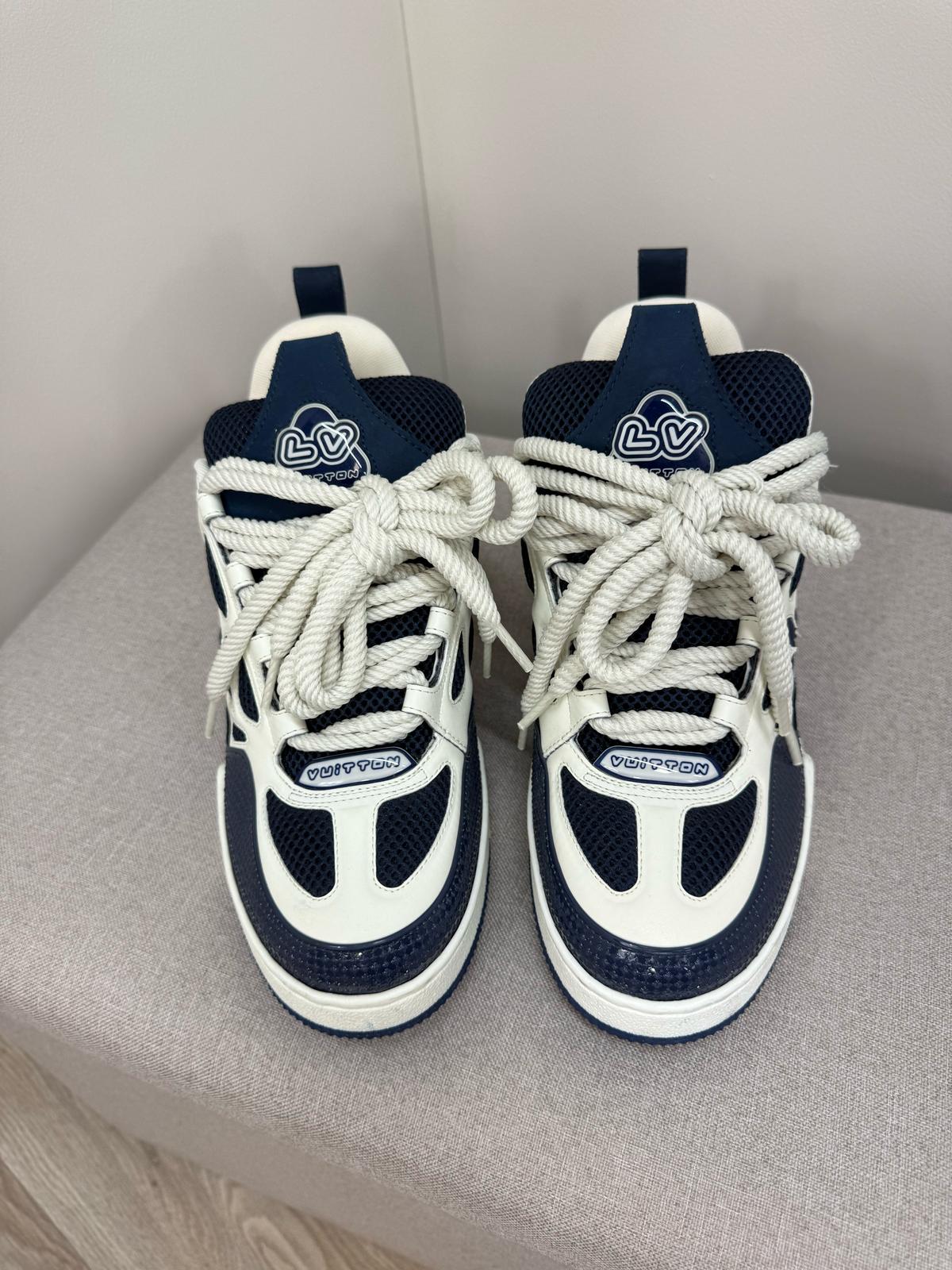 Louis Vuitton Blue White Lv Skate Trainer- UK 7.5