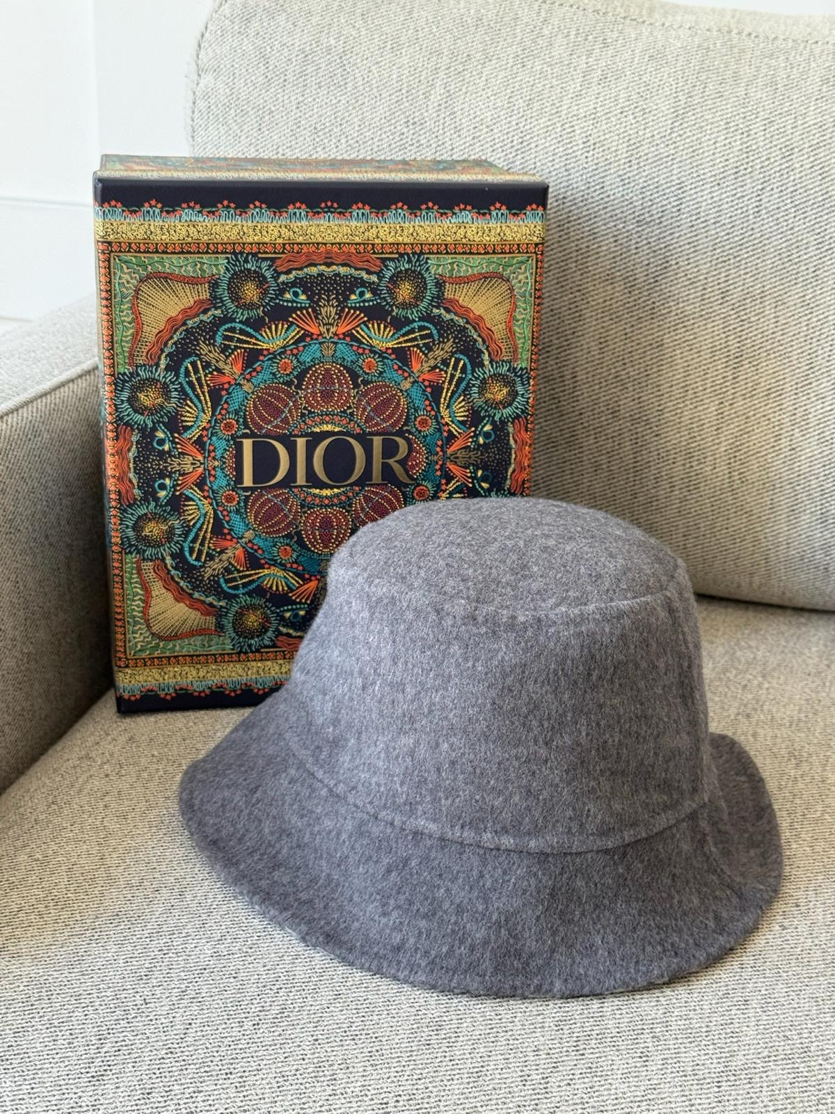 Dior Grey Wool Bucket Hat - Size 58