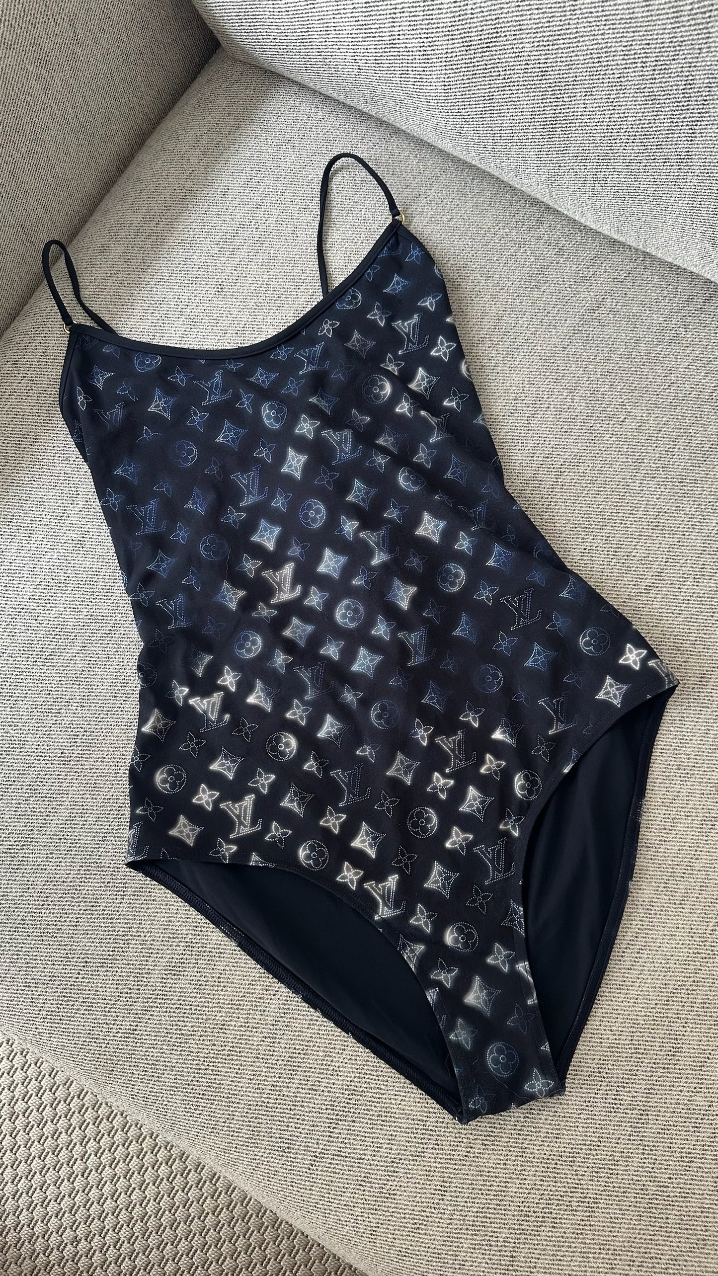 Louis Vuitton Blue Mahina Monogram One Piece Swimsuit-40/UK10