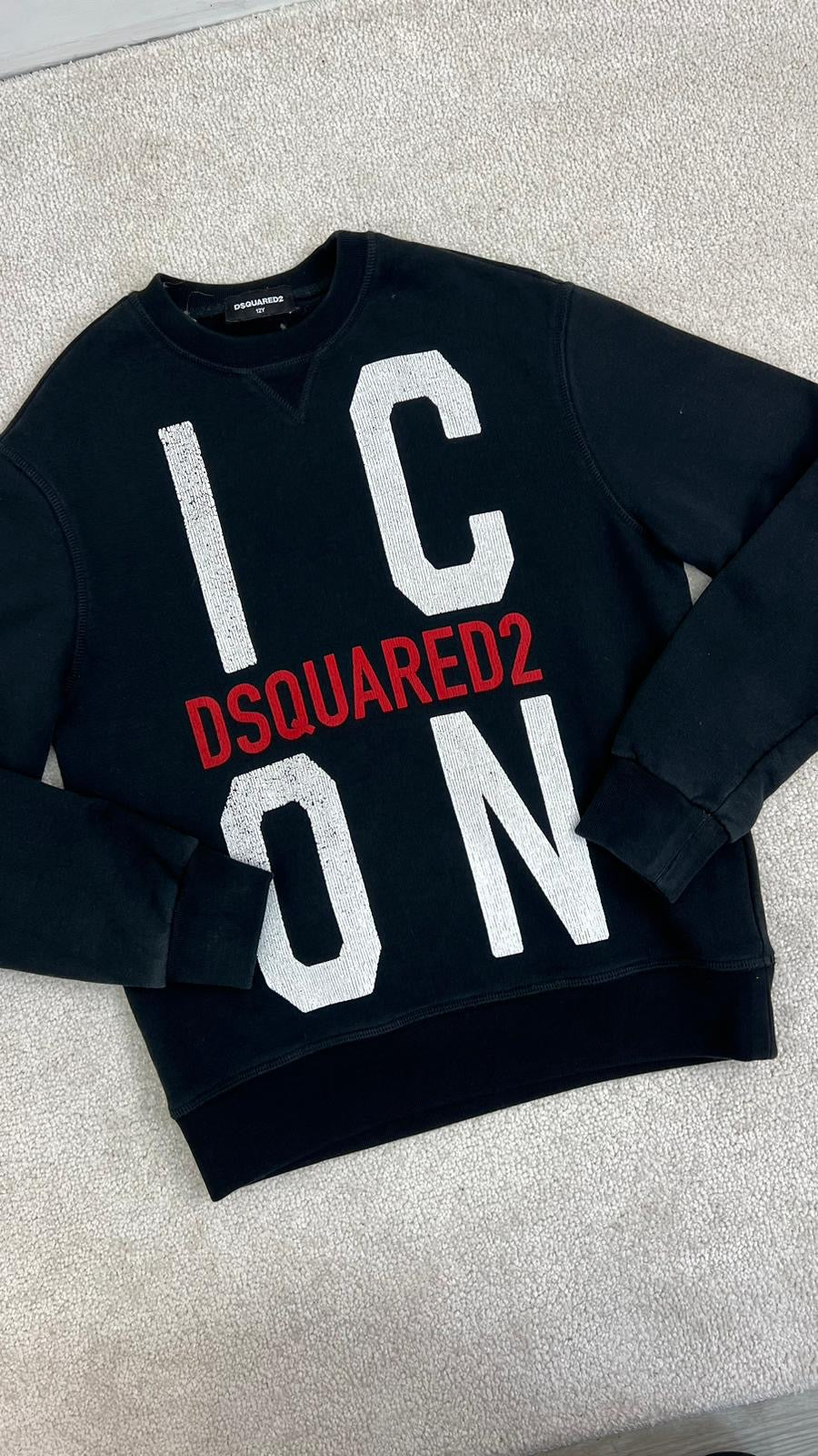 Kids Dsquared2 dsqd2 black and red crew neck jumper - Age 12