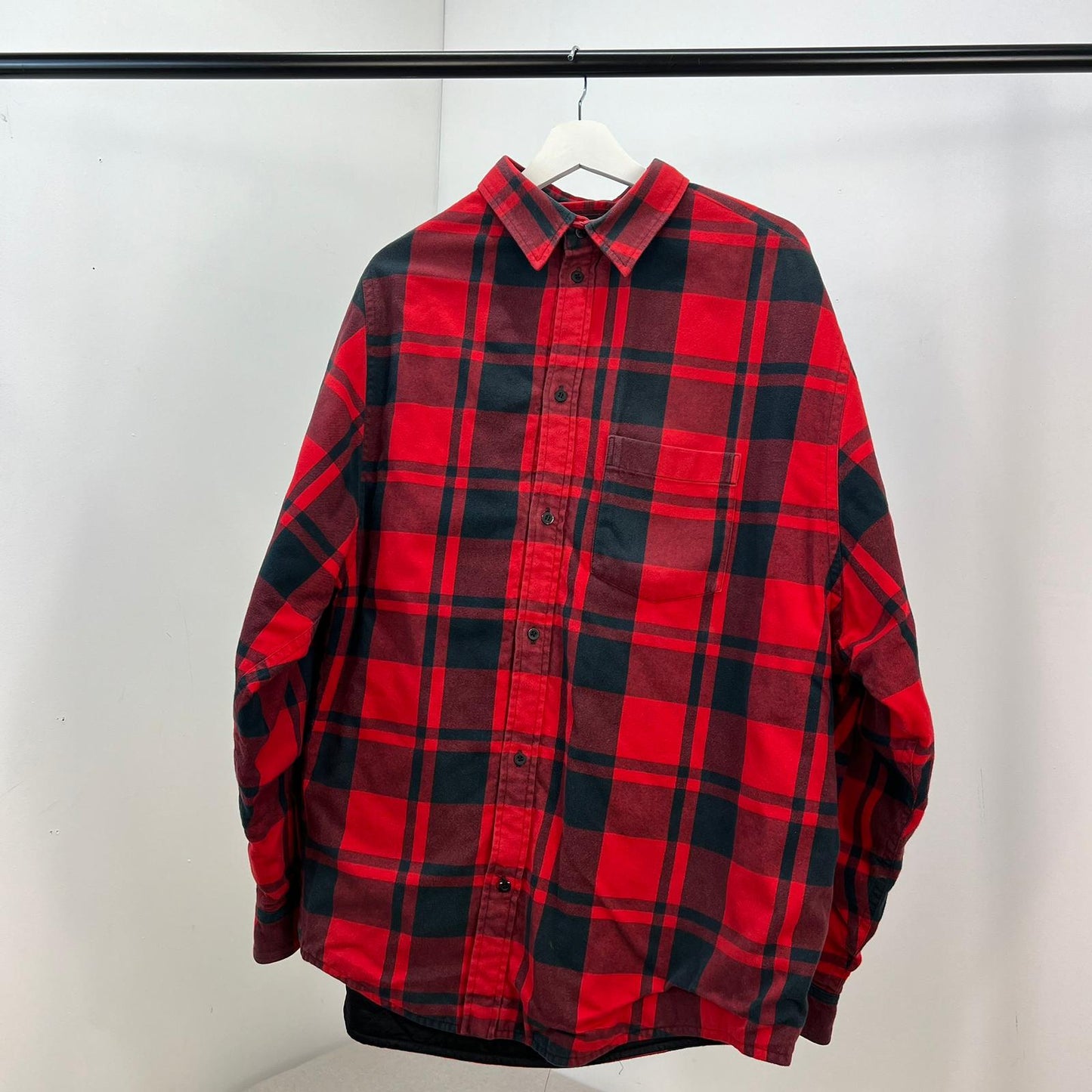 Balenciaga Unisex Red Padded Shacket - Small Oversize