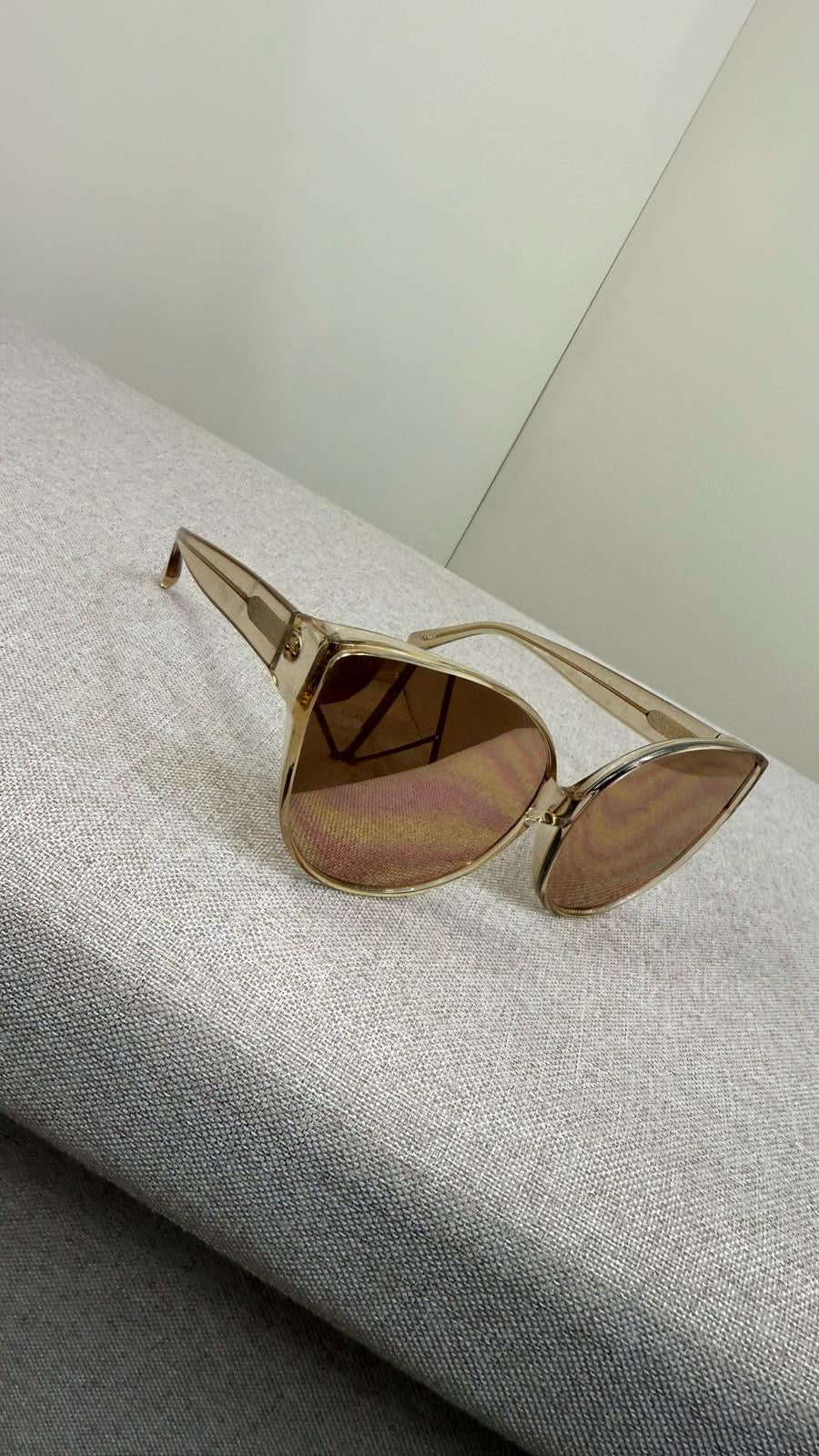 Linda Farrow Gold Cateye Oversize Sunglass’s