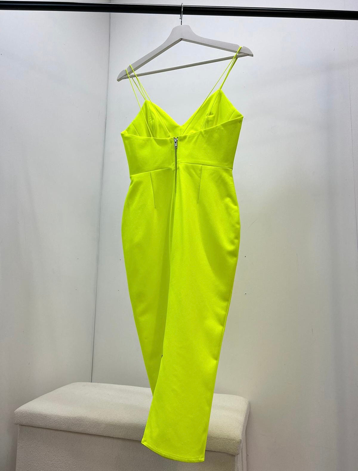 Alex Perry Green yellow Strap Zip Up Dress - UK 10