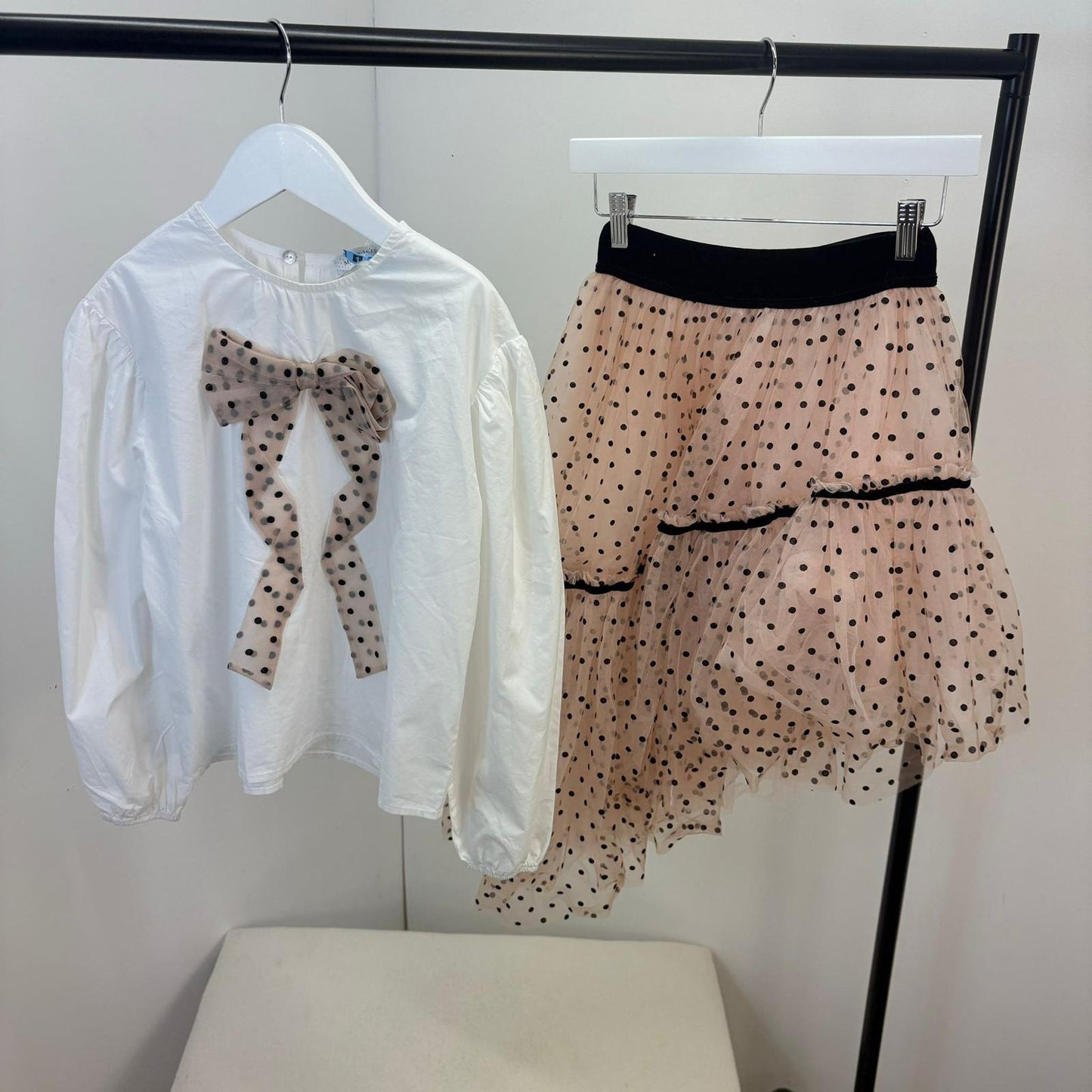 Kids Monalisa White Shirt And Skirt Set - Age 8