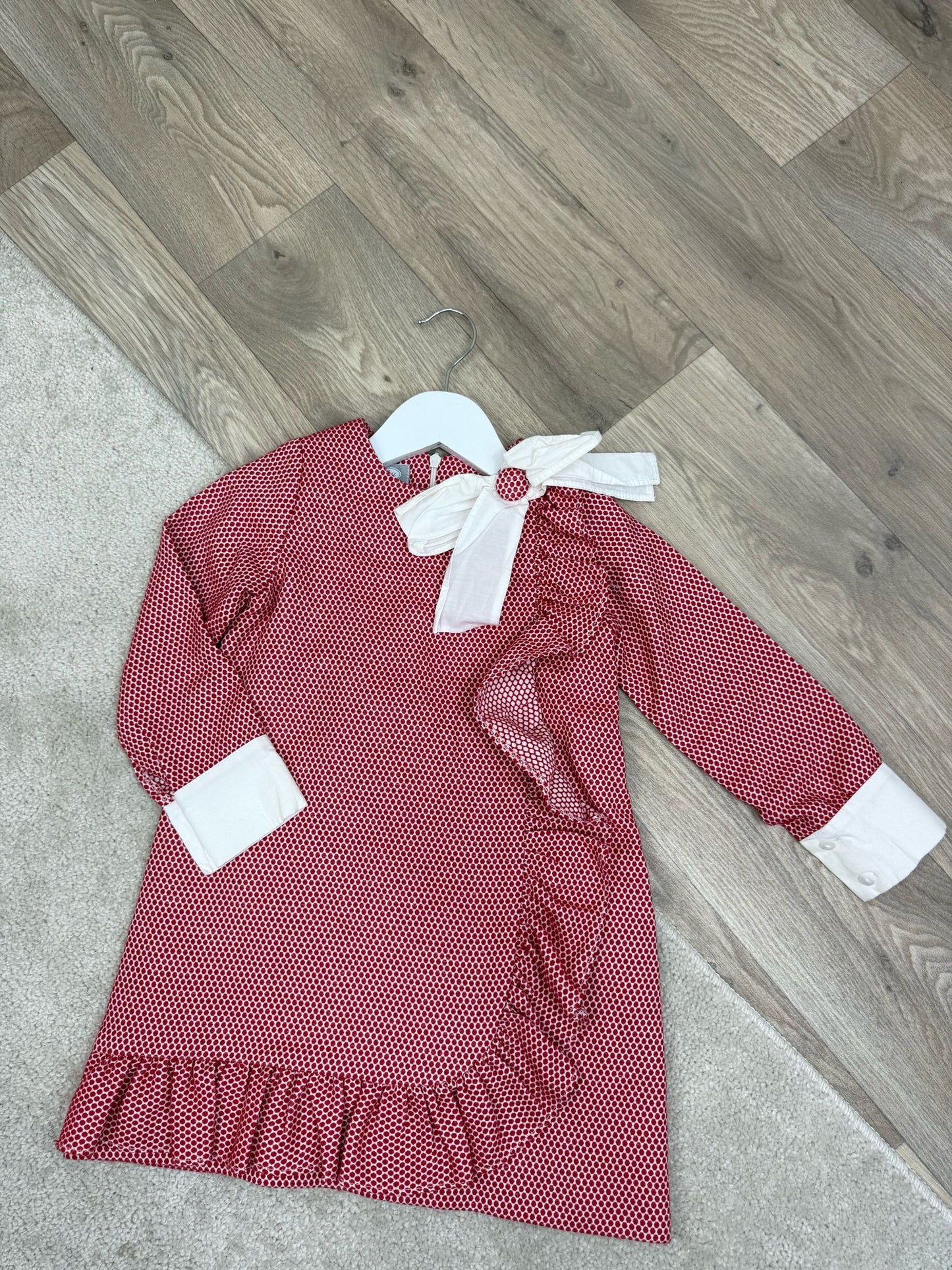 Kids Rochy Red And White Bow Dress Age 6