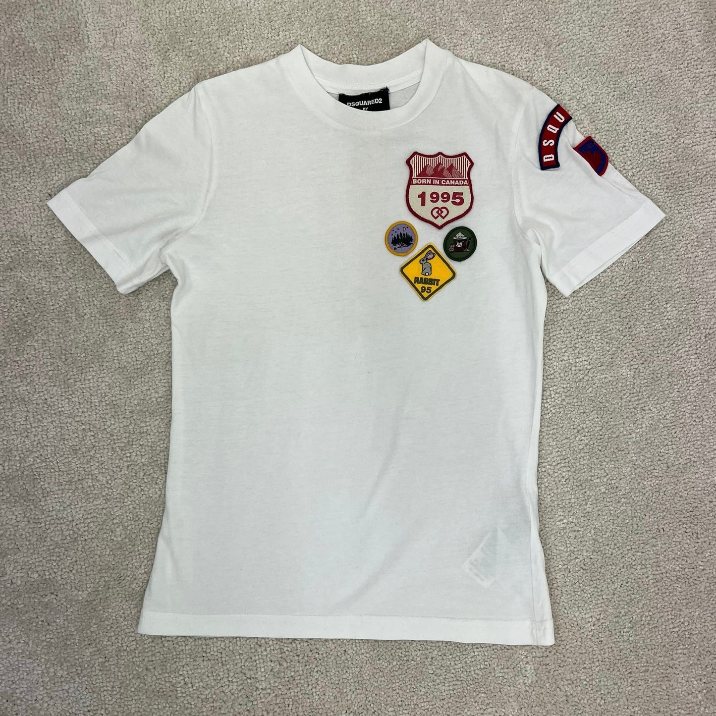 Kids Dsquared2 white born in canada badge t-shirt - Age 8, Small Fit