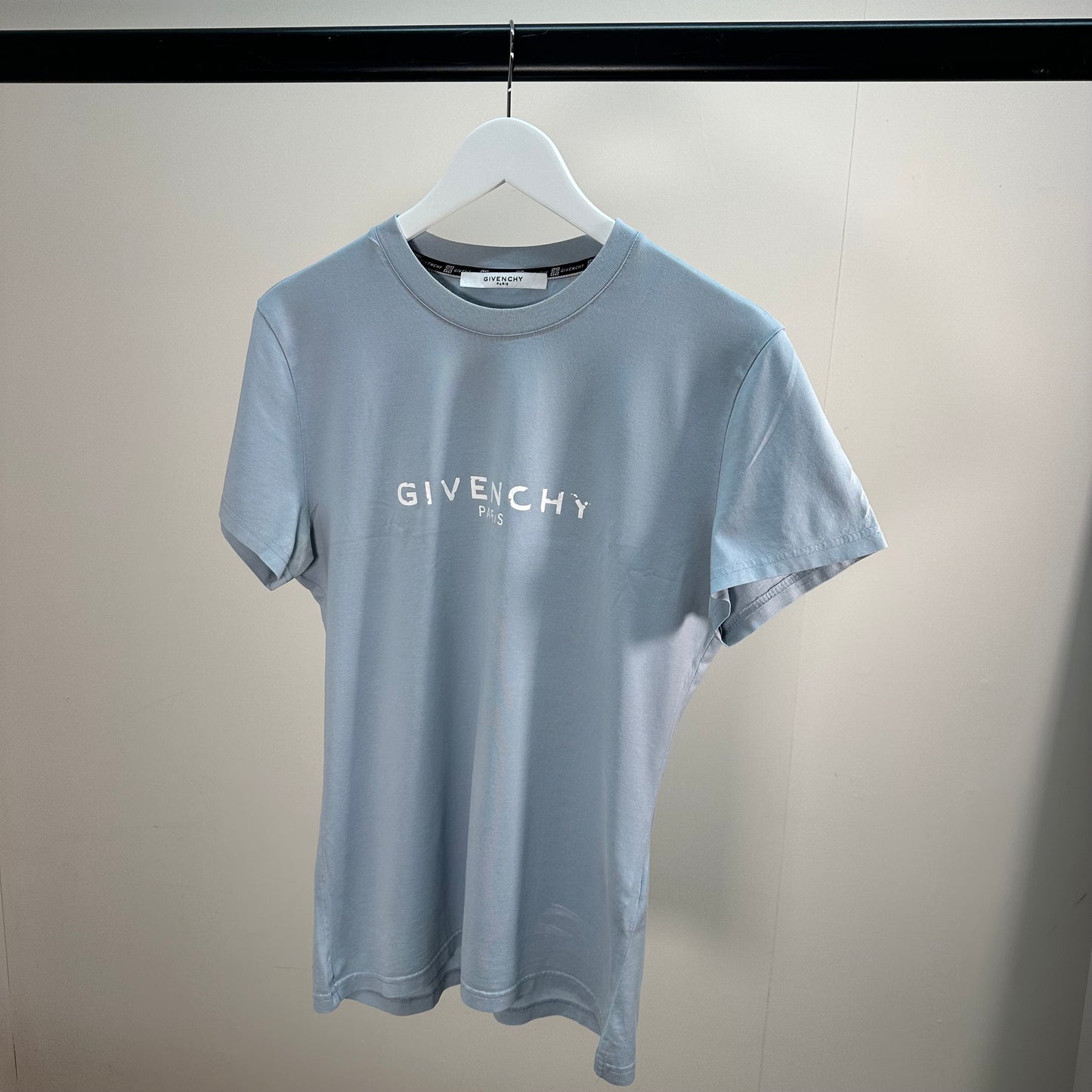 Givenchy Baby Blue Logo T-Shirt – Small (Slim Fit)