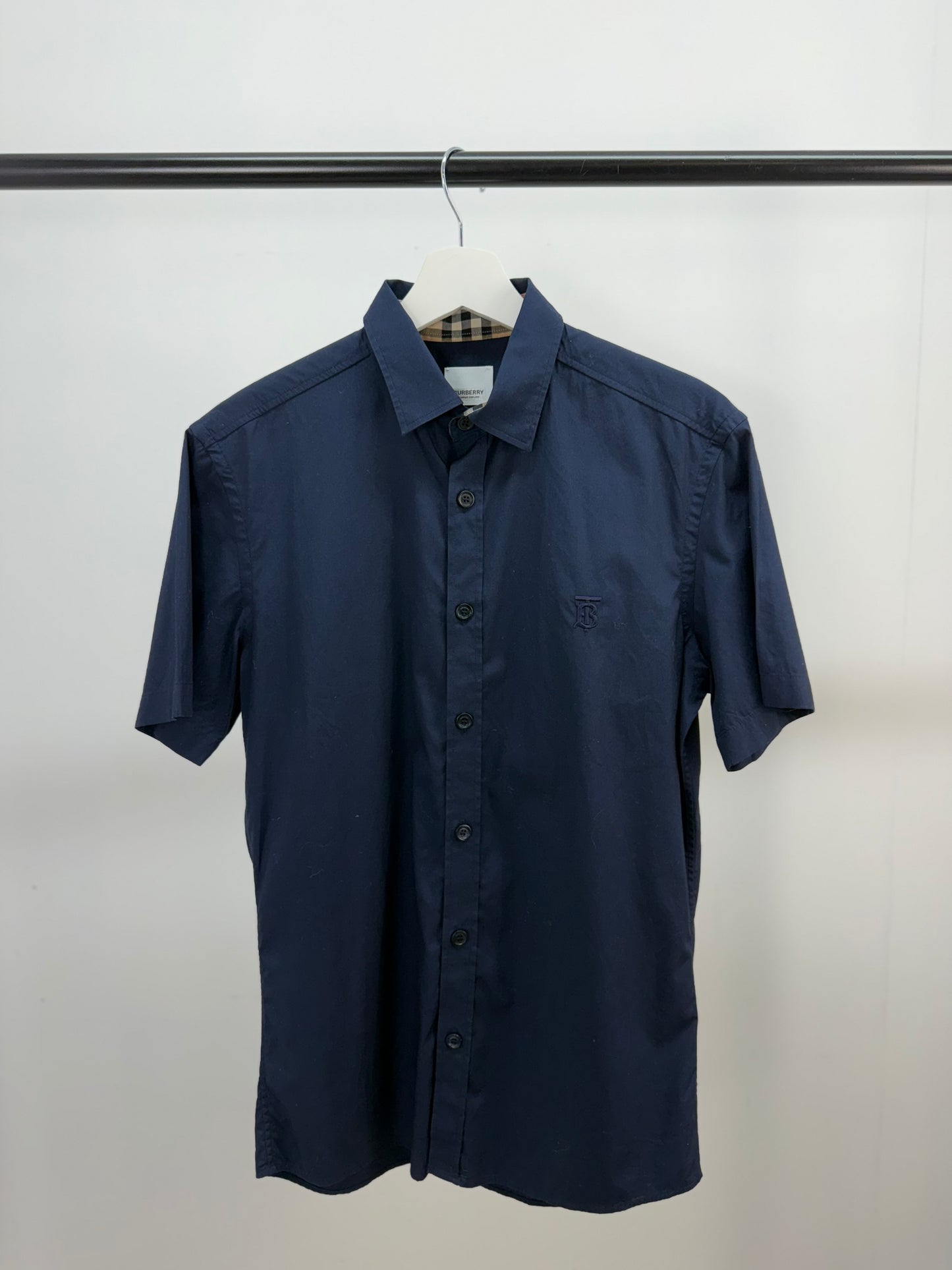 Burberry Navy Short Sleeve TB Shirt - Small
