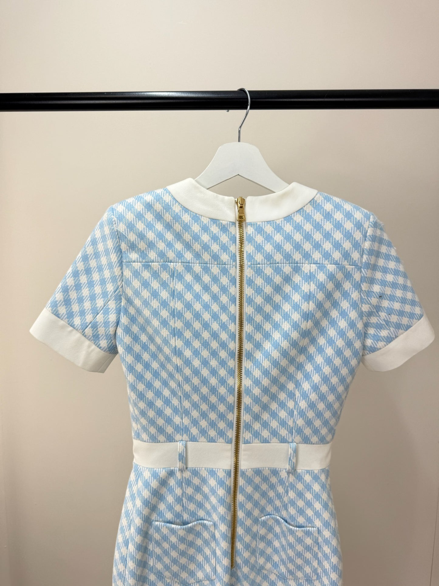 Balmain Blue White Checked Dress -UK 6/34