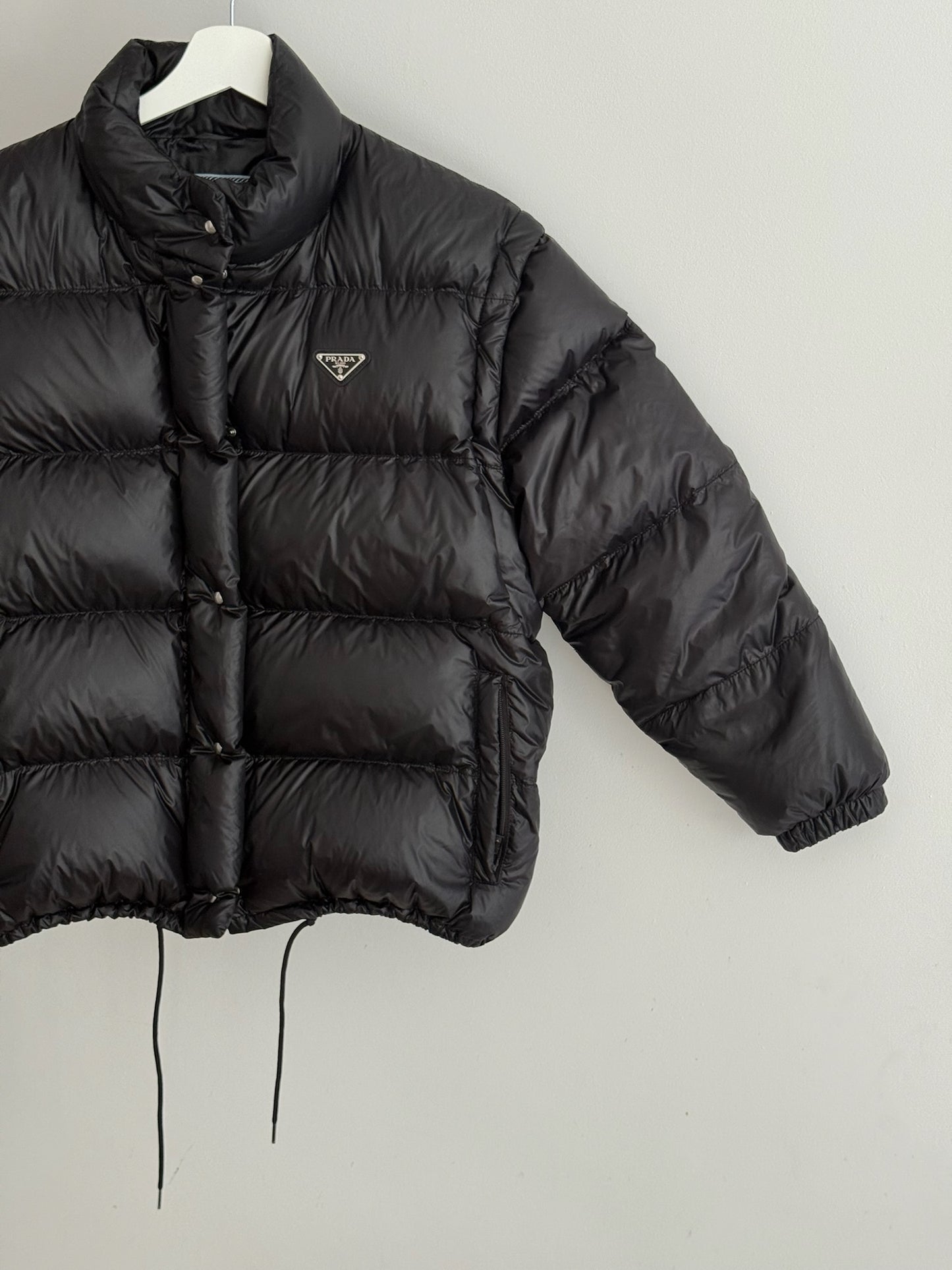 Prada Black Nylon Puffer Jacket-Small , Label 38