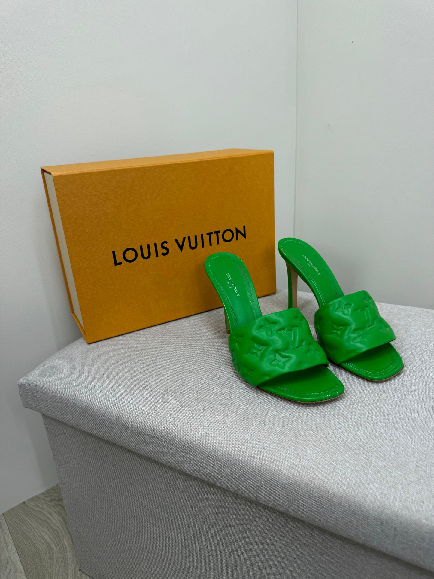 Louis Vuitton Green Revival Monogram Heels -UK 6