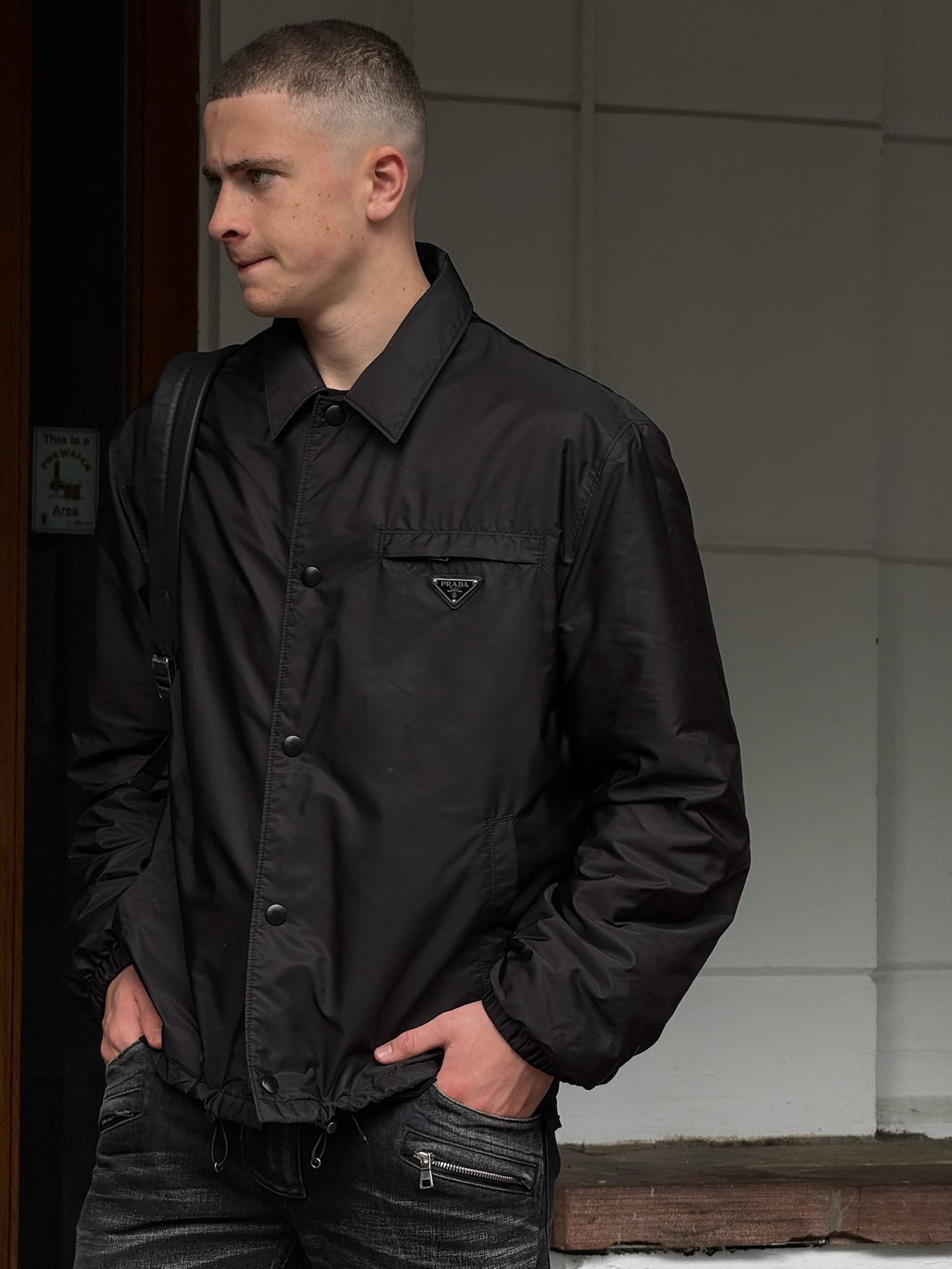 Prada Black Re-Nylon blouson Zip Up Jacket -52/XL