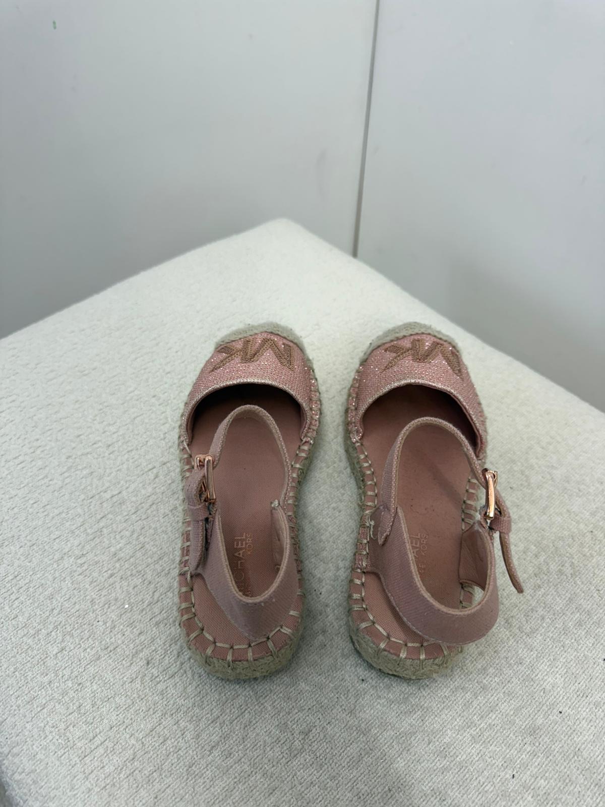 Kids Michael Kors Pink Espadrille Sandals- 11.5