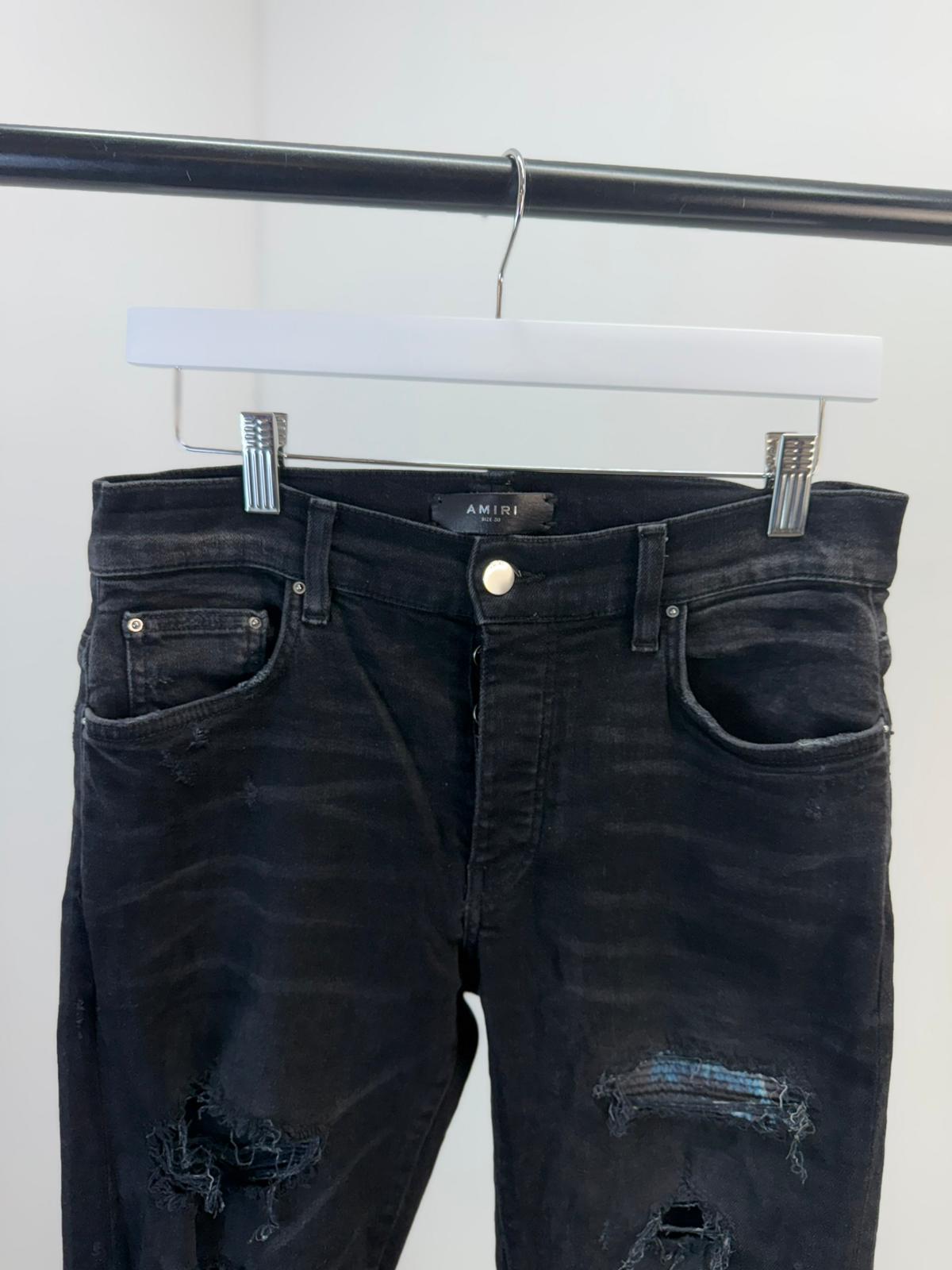 Amiri Black Pink Blue MX1 Ripped Jeans -30