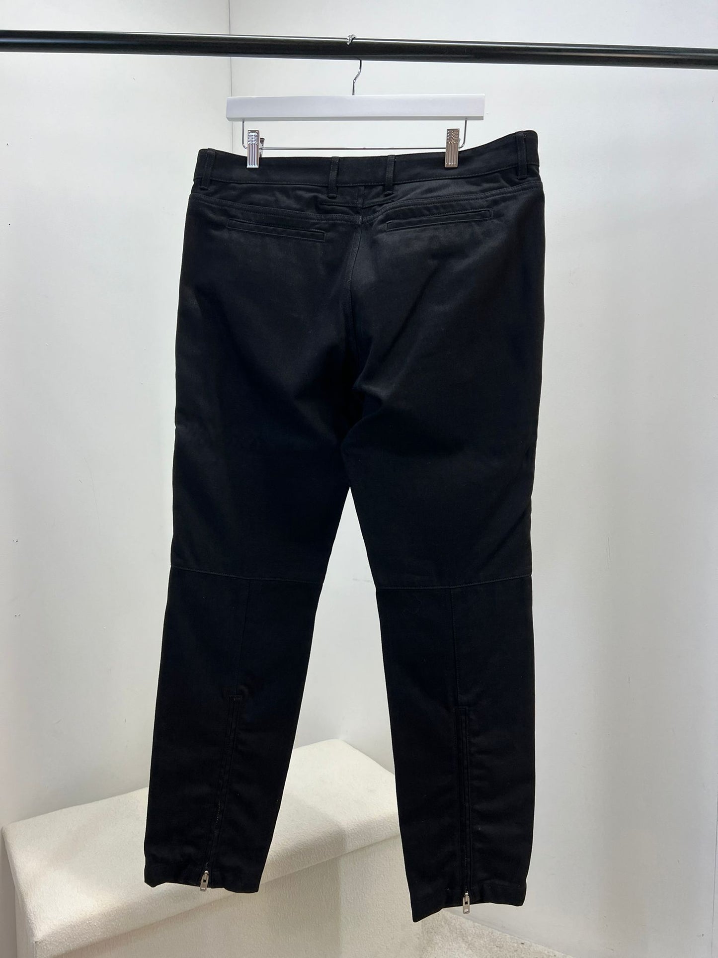 Givenchy Black Panel Biker Leather Styled Jeans JL4 - Label 36