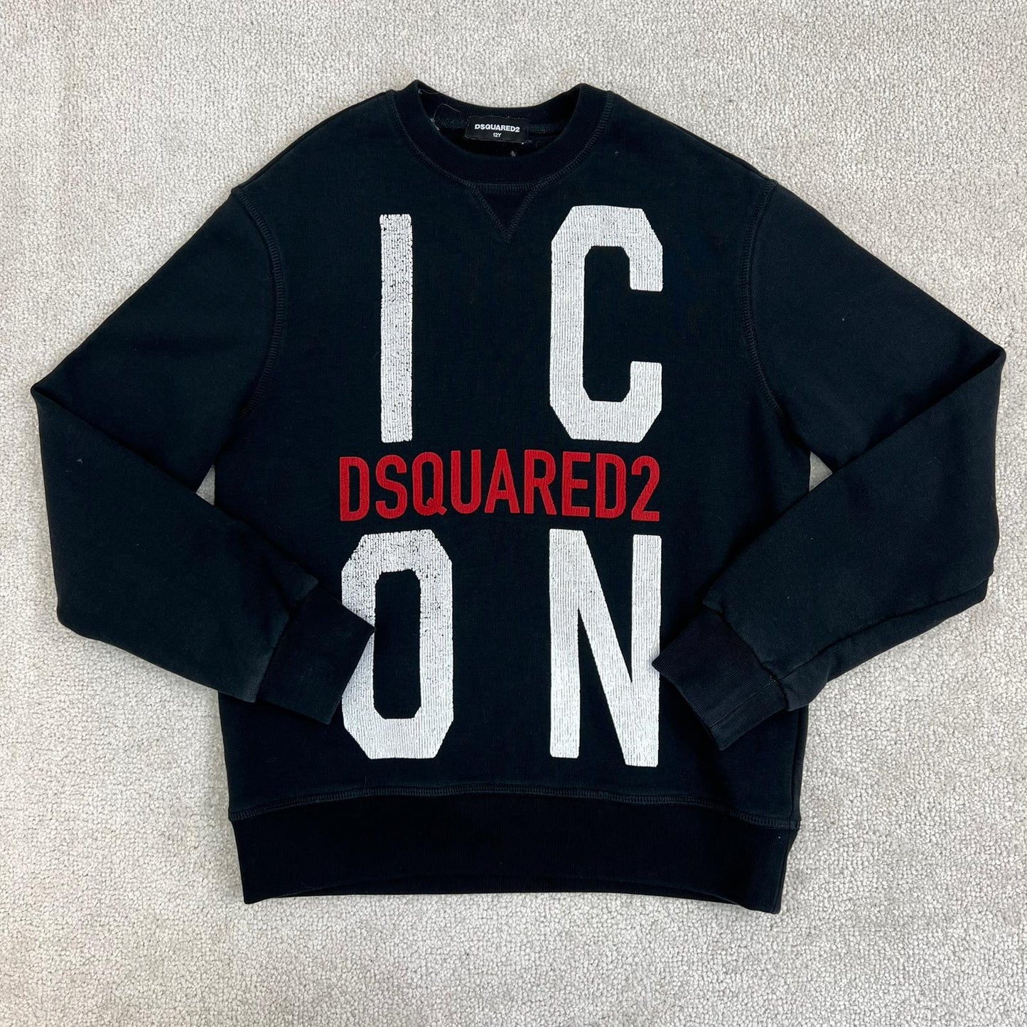 Kids Dsquared2 dsqd2 black and red crew neck jumper - Age 12