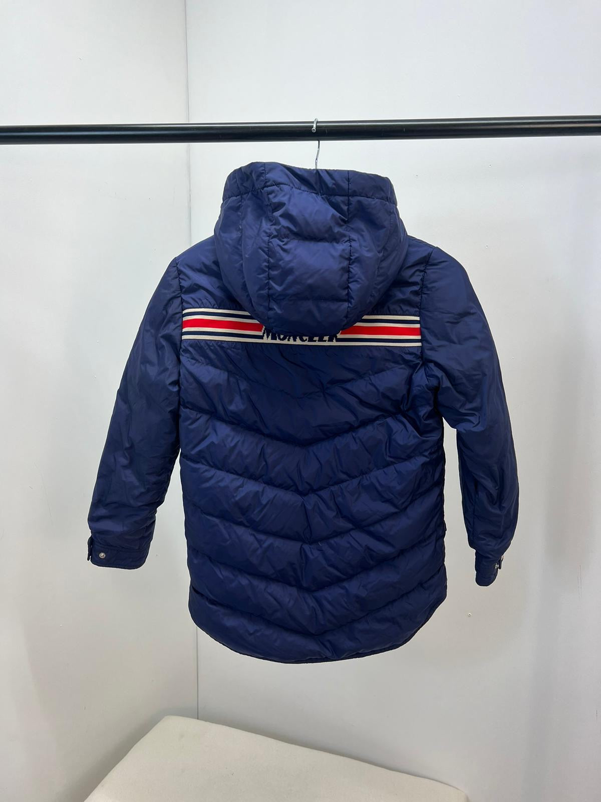 Kids Moncler Navy Flag Zip Row Zip Coat - Age 10