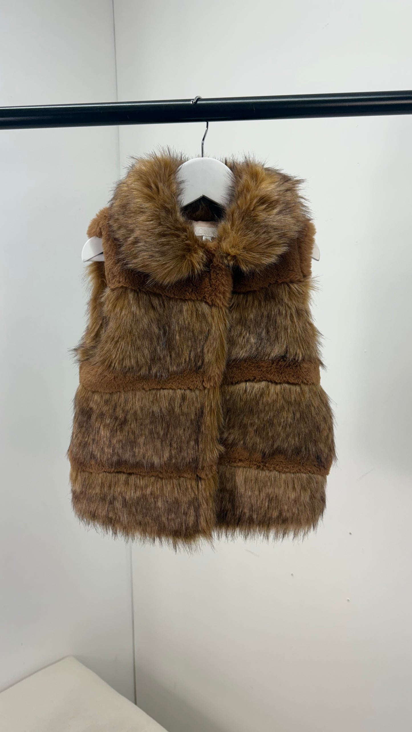 Kids Chloe Faux Furr Brown Gillet - Age 5