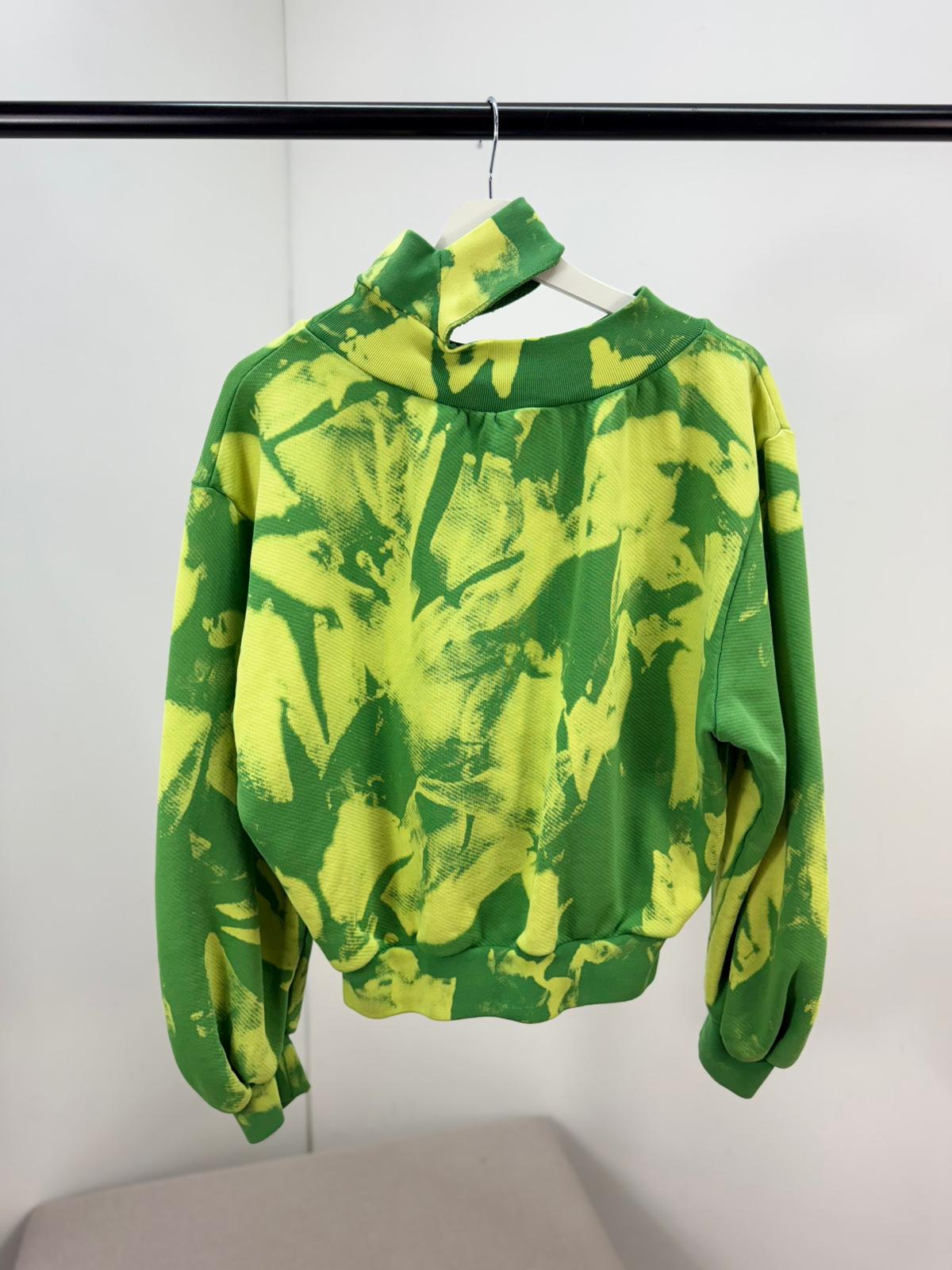 Off-White Green Tie Die Logo Jumper - Small