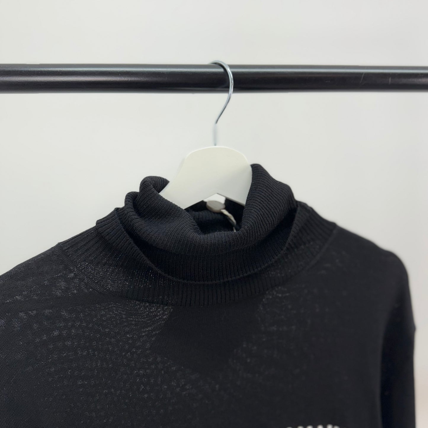 Balmain Black Logo Turtle Neck, Side Zip Up Jumper- Brand New In Tags, Medium