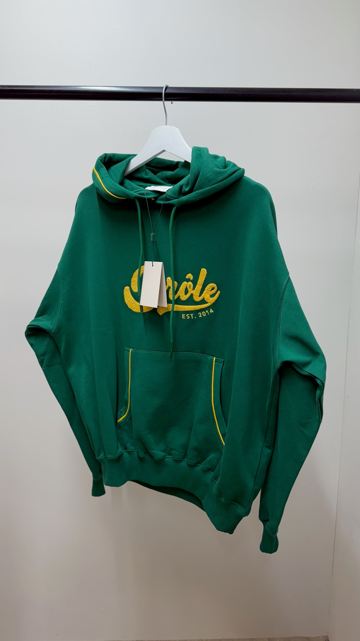 Drôle De Monsieur Green Yellow Logo Hoodie- In Tags Small