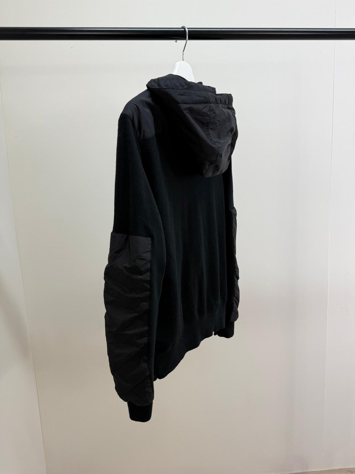 Prada Black Re-Nylon Fleece Hooded Jacket -50/M