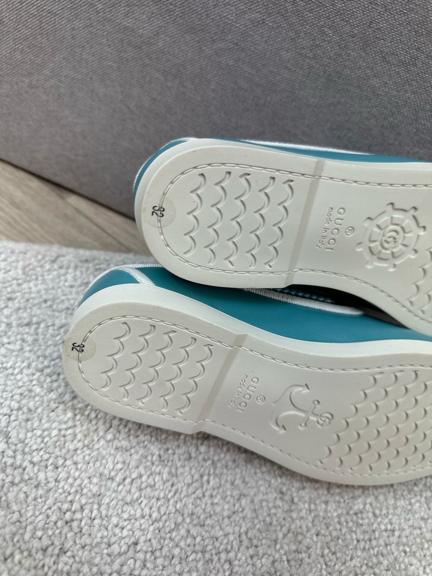 Kids Gucci Blue Boat Shoes - Brand New In box Eu 33