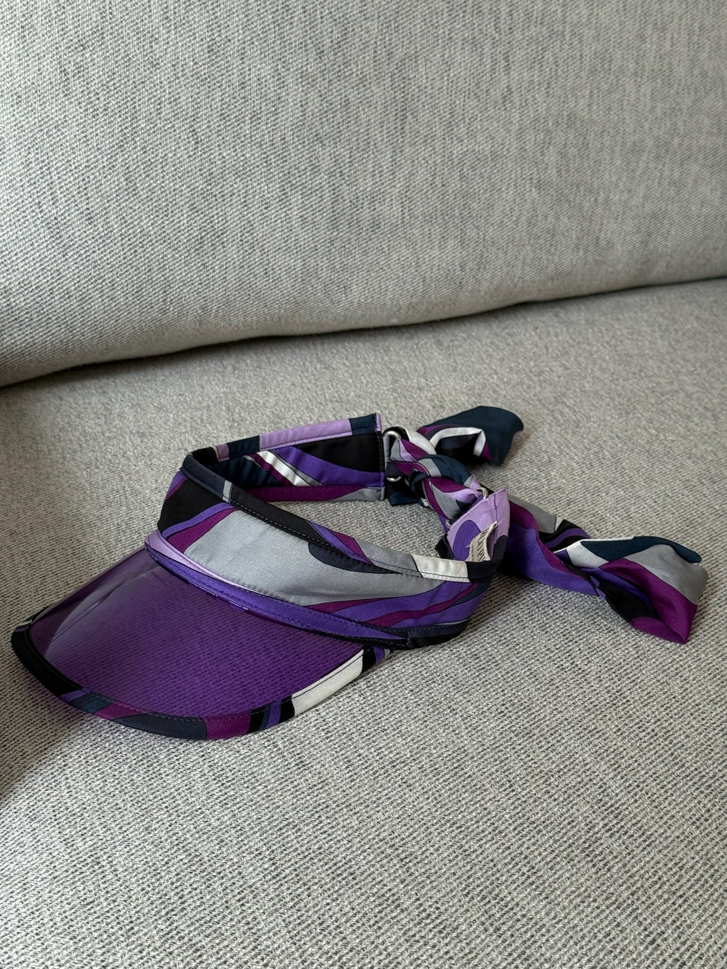 Pucci Printed silk-twill and PVC visor in purple
